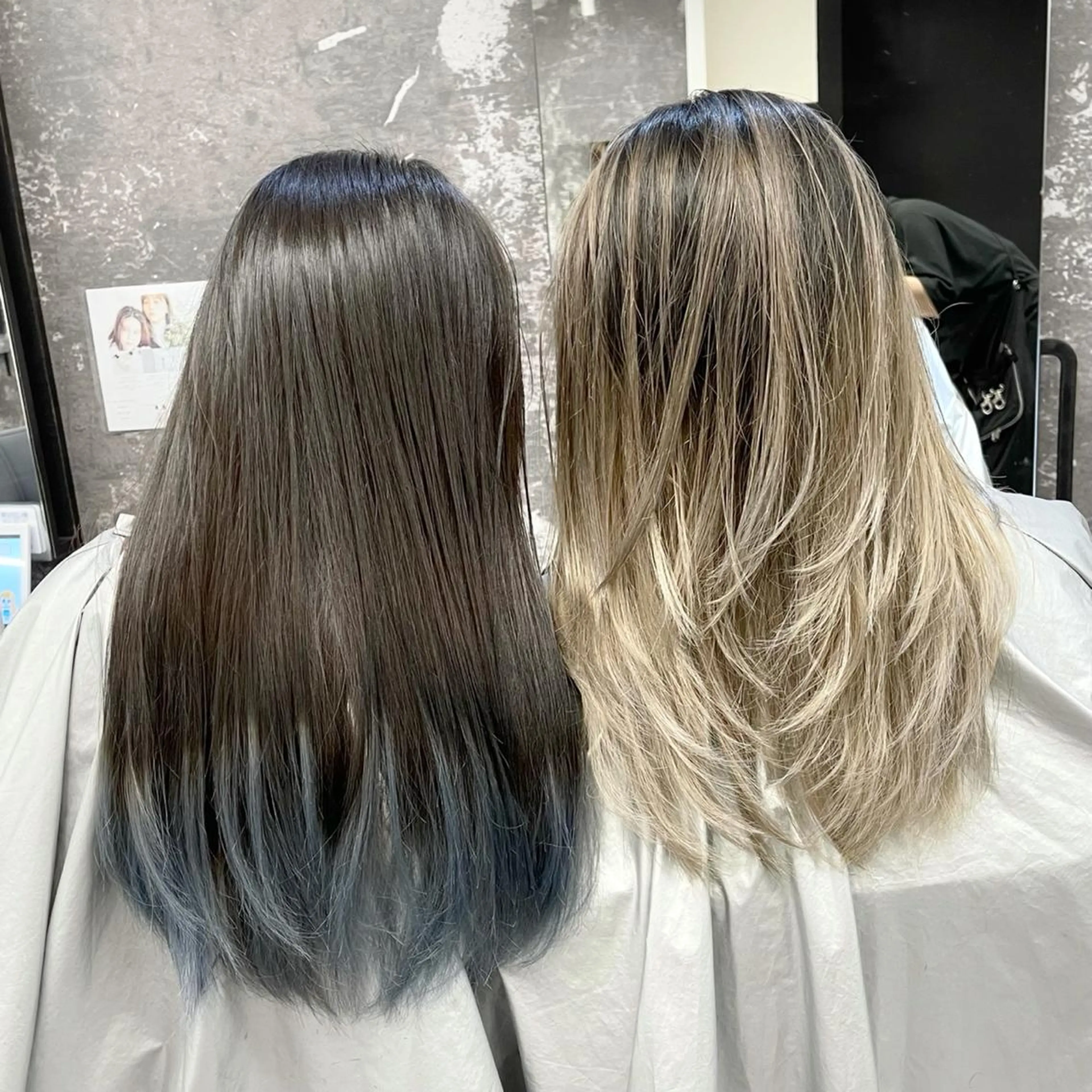 セミロング カラー ヘアアレンジ バレイヤージュ デザインカラー ハイライトカラー 外国人風カラー ハイライト アンドウ ユウ/ レイヤーカット/韓国のヘアスタイル