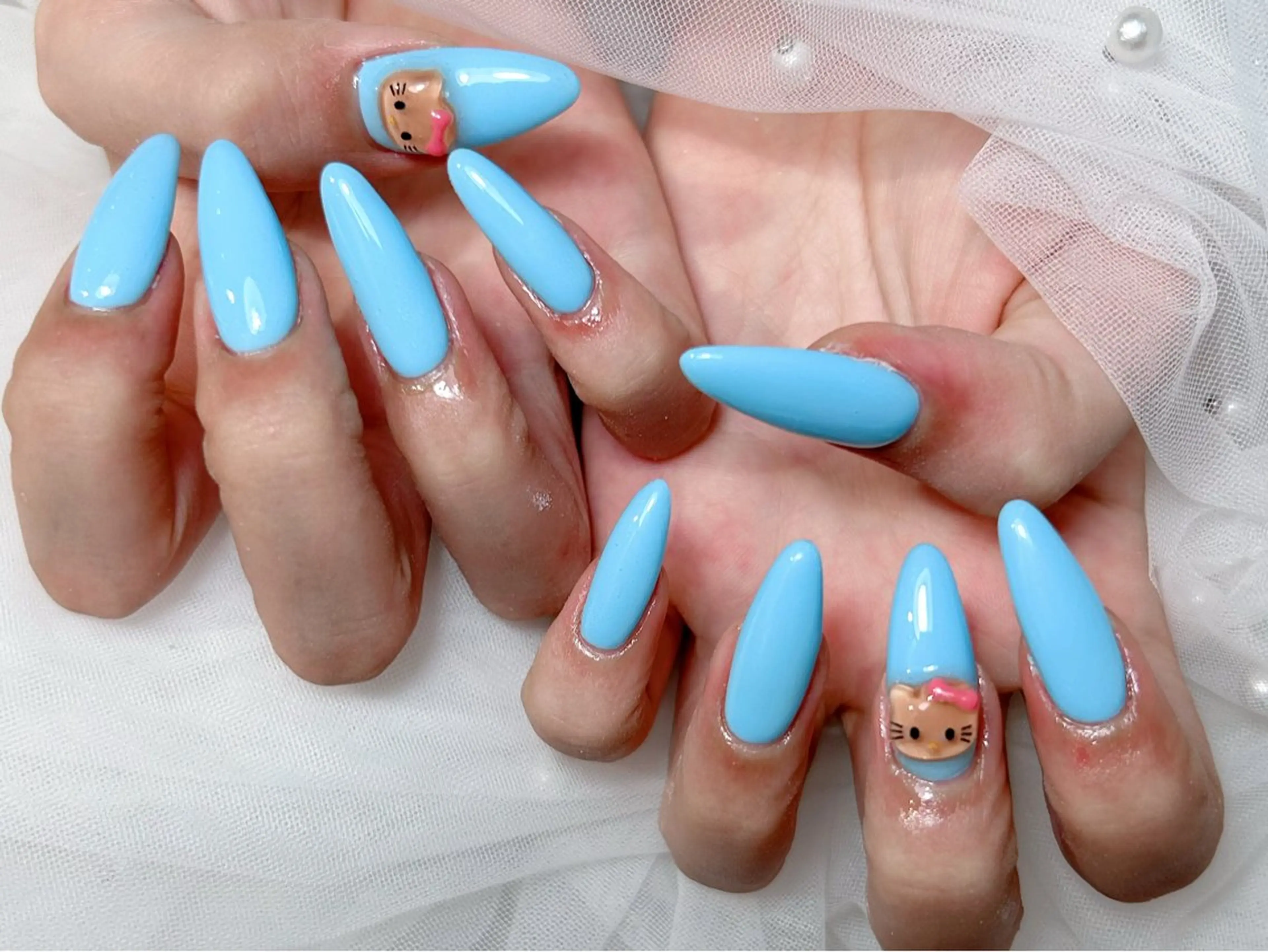 JR🌸チップ長さ出し🌸ワンカラー💅ラメグラデーション💅の写真