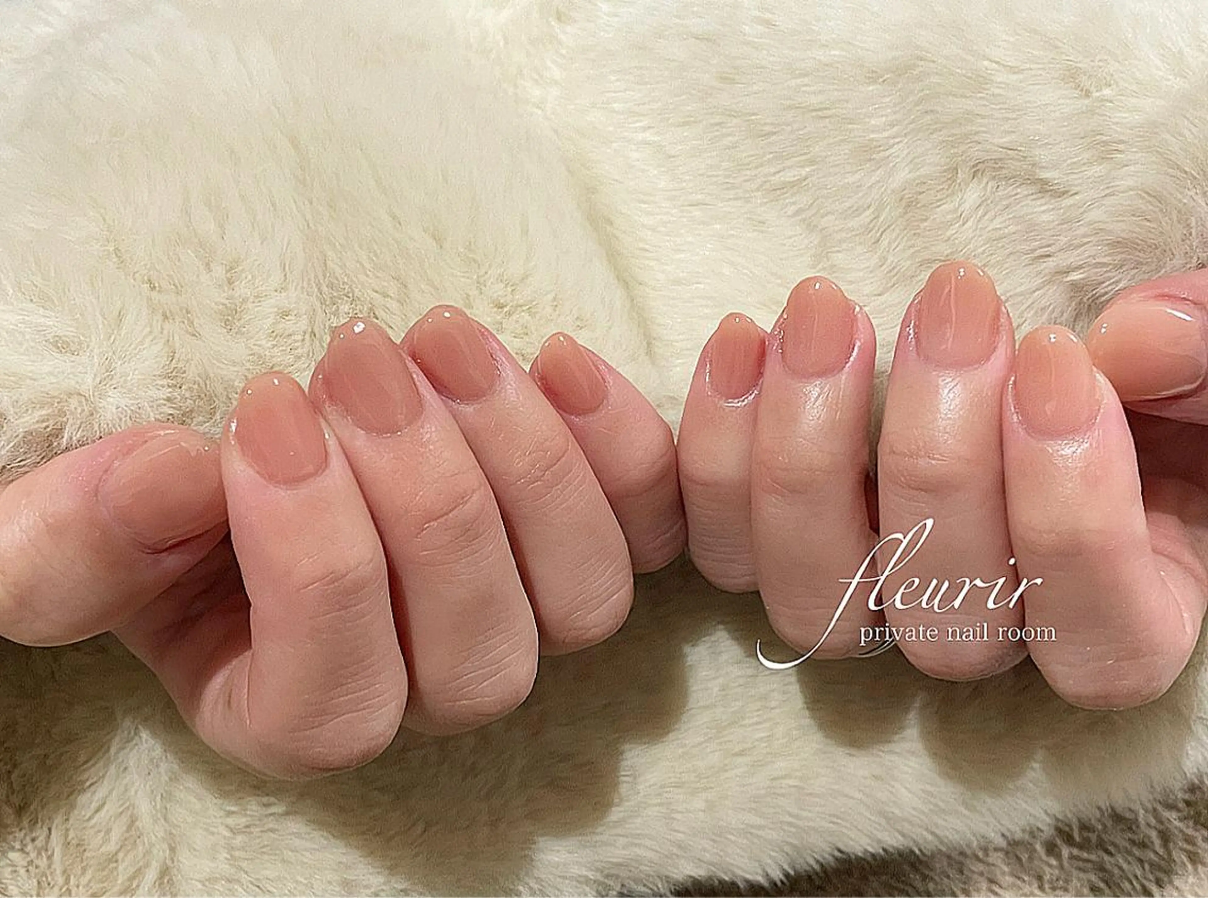 ネイル オフィスネイル ワンカラーネイル ピンク フルリール 【プライベートサロンのネイルデザイン