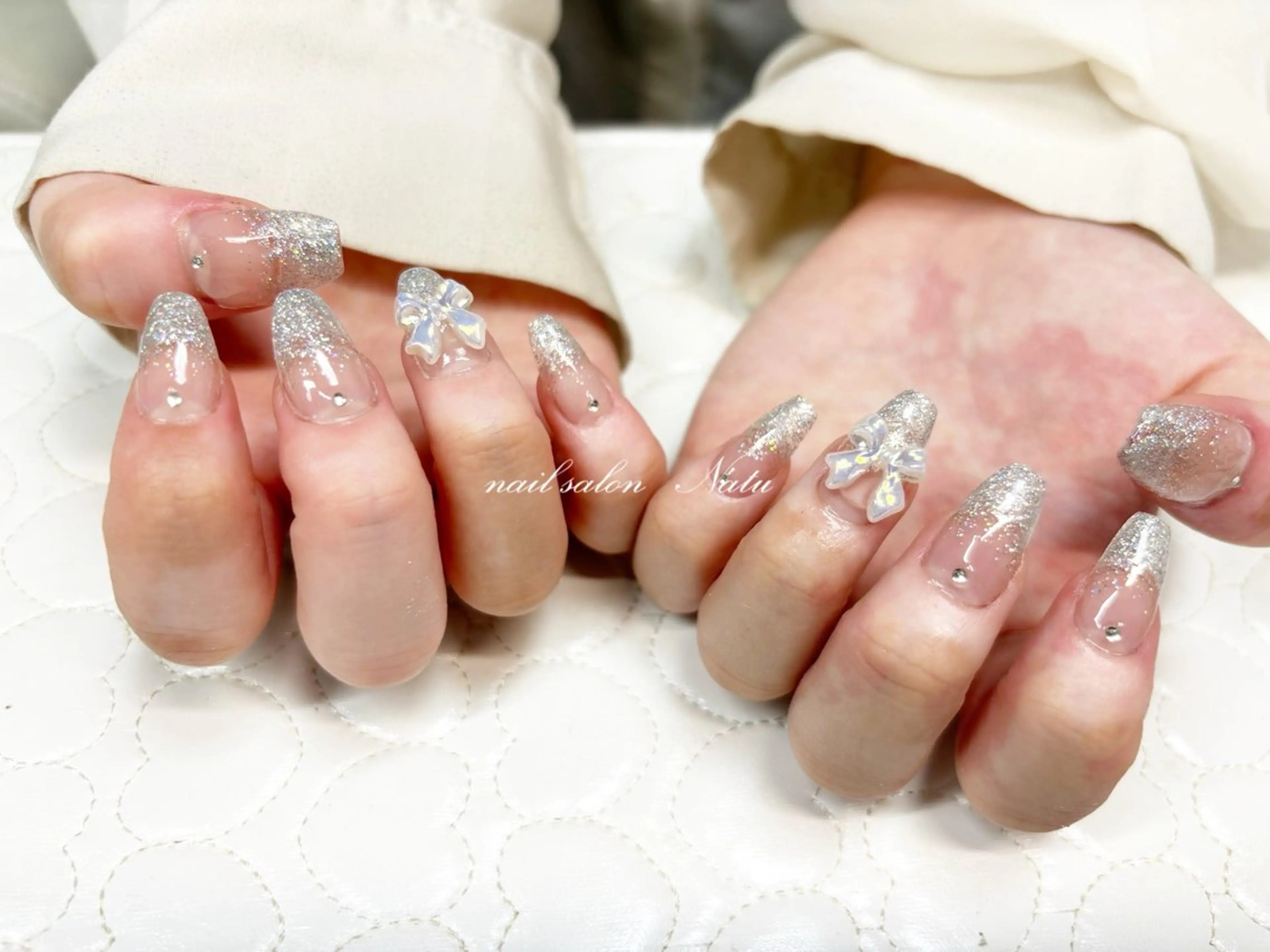ネイル クリアネイル ラメ(グリッター) ラメグラデーション nailsalon　 Natuのネイルデザイン