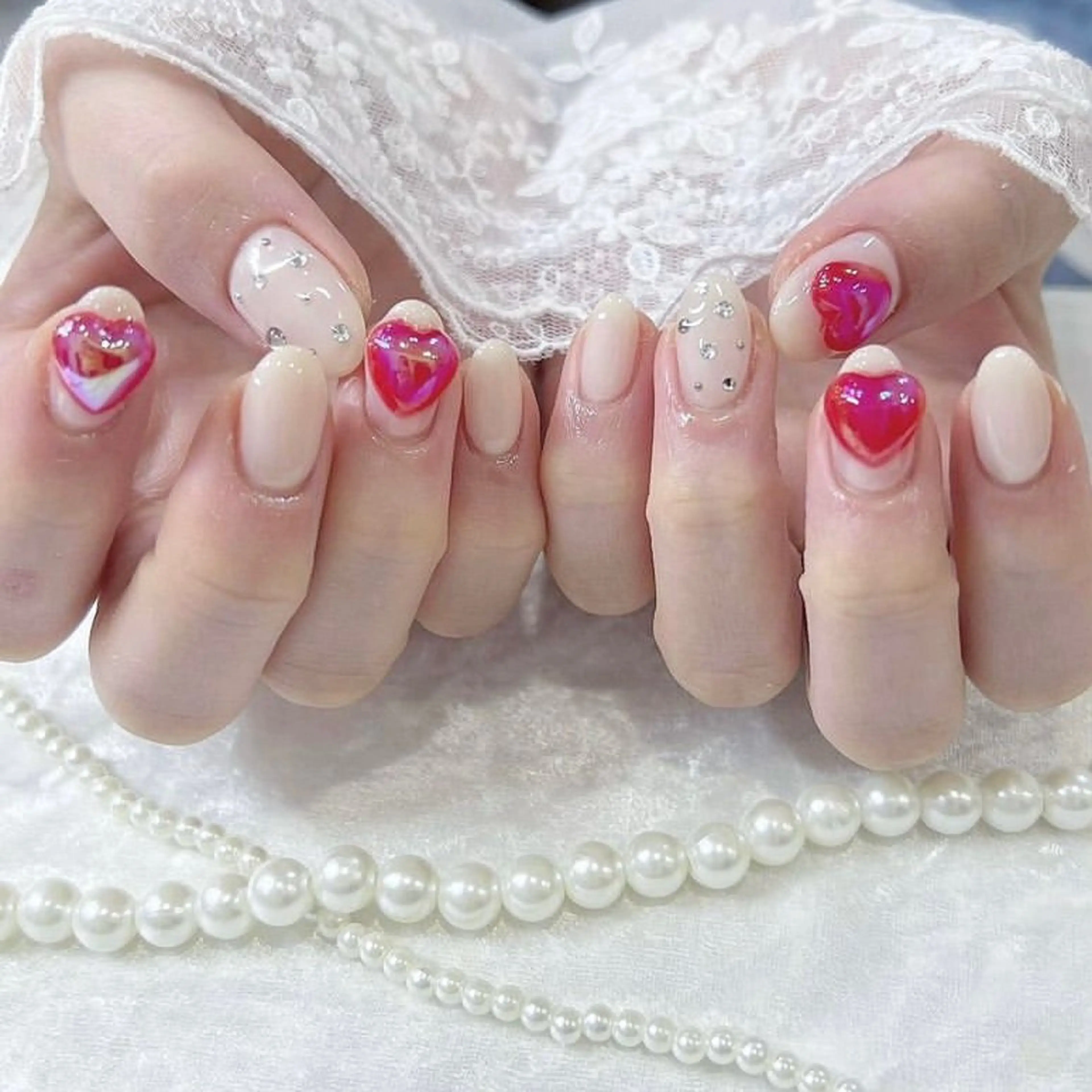 ネイル アートネイル 長さ出し フットネイル 韓国ネイル マグネットネイル ハンドネイル Kanako 💫のネイルデザイン