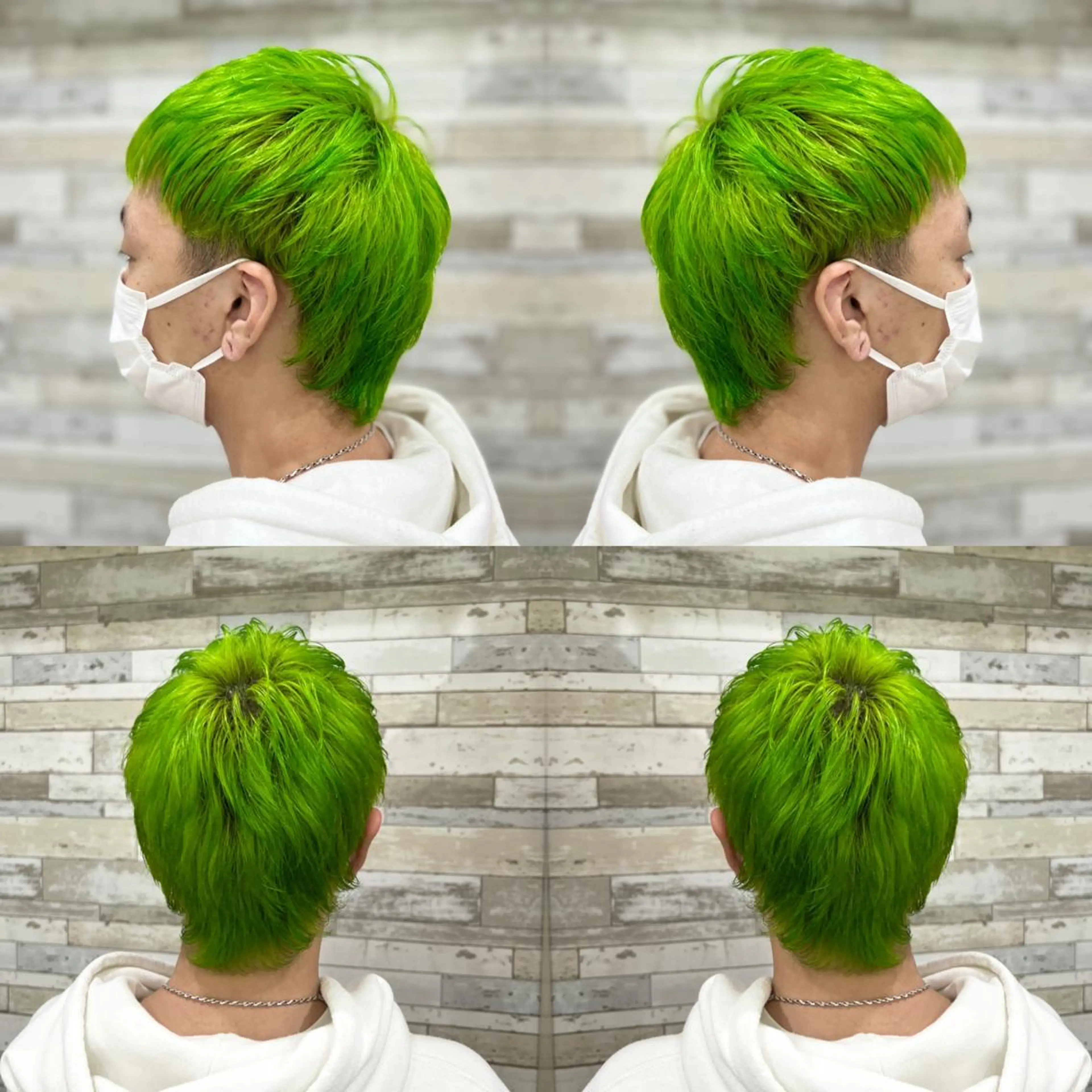 ショート カラー メンズ ヘアカラー トリートメント "PEPPU "所属・派手髪、ハイトーン ショートヘアShinのヘアスタイル