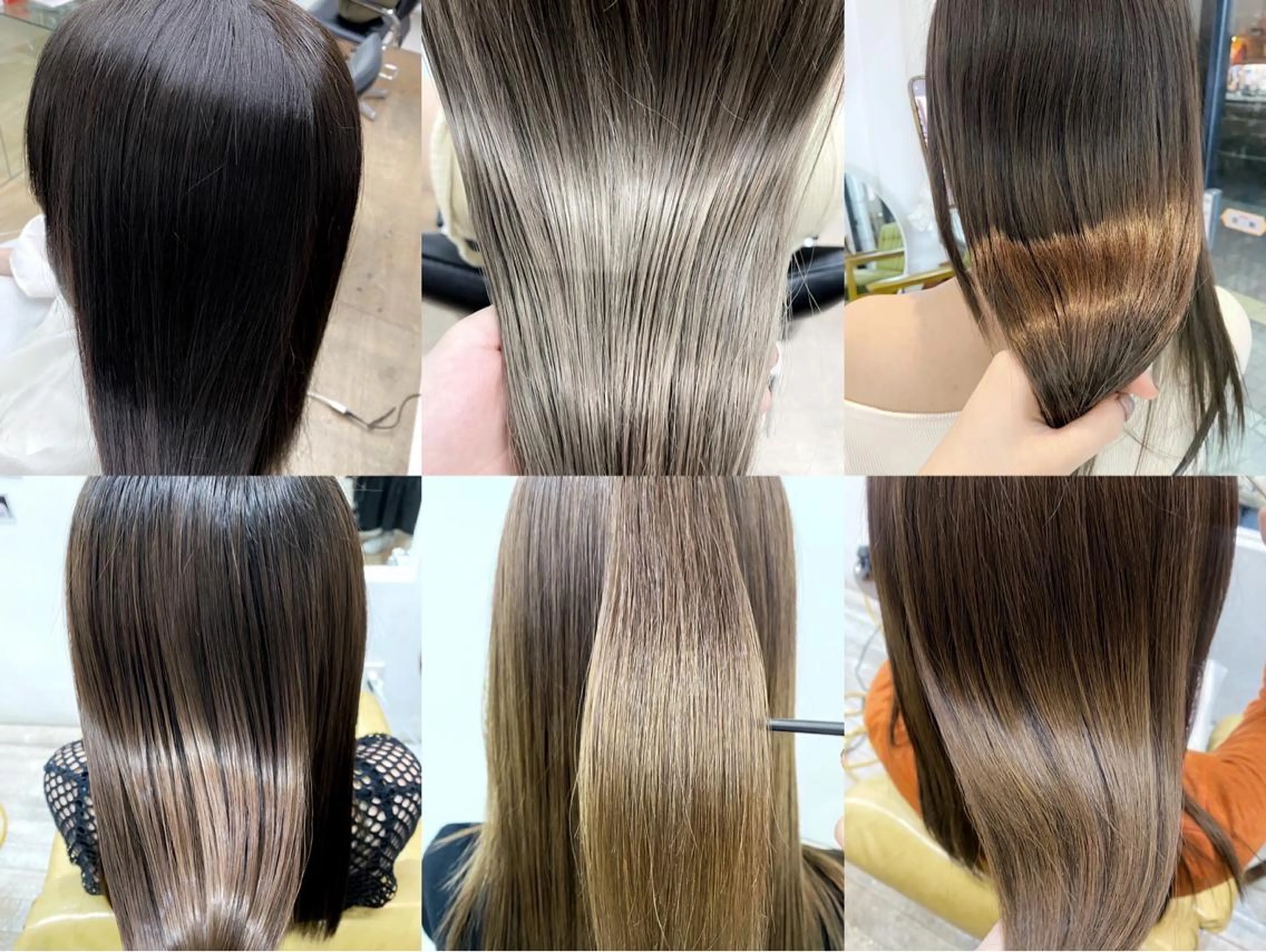 ロング 縮毛矯正 柔らかストレート /透け感ツヤカラーのヘアスタイル