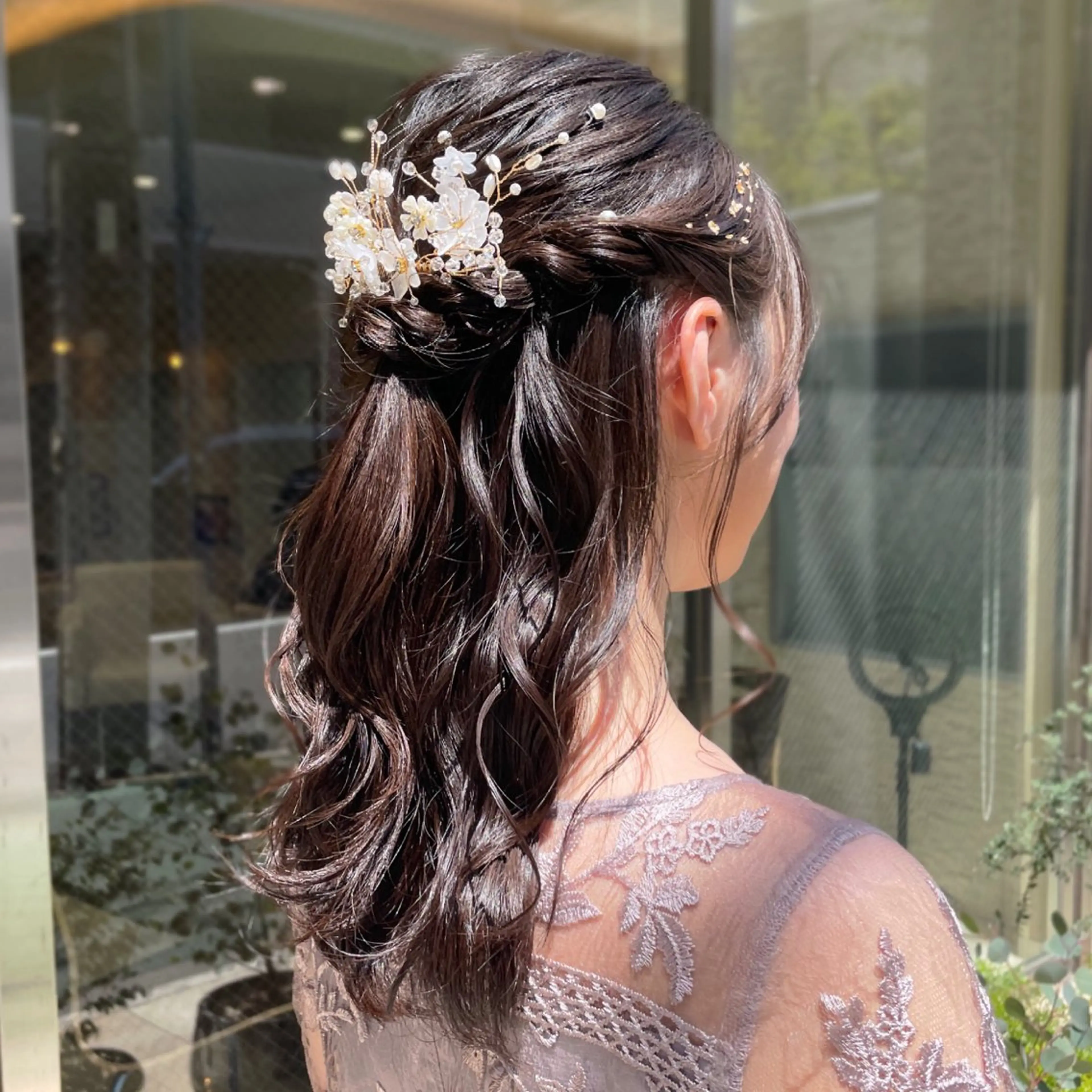 ヘアアレンジ ハーフアップ ヘアセット 本多 美羽のヘアスタイル