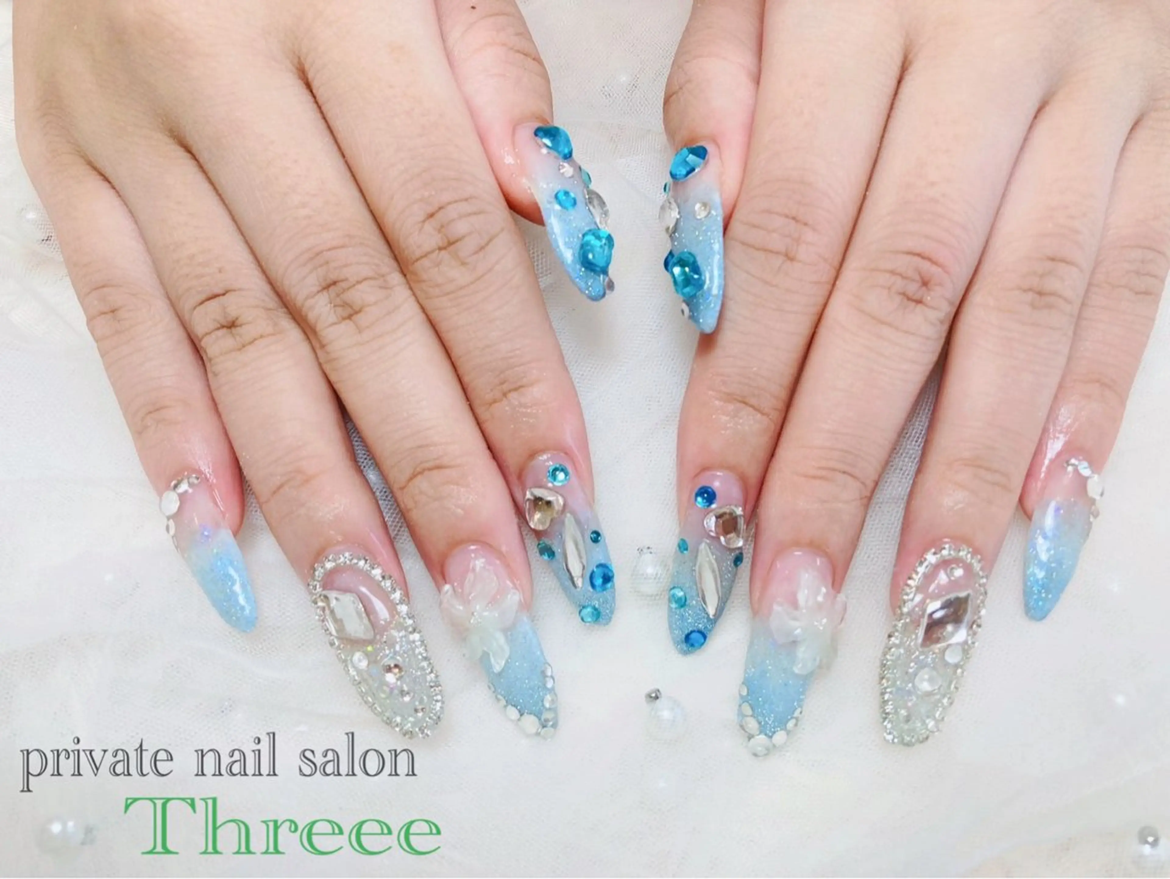 ネイル 長さ出し 夏ネイル Nail salon - Threee　-のネイルデザイン