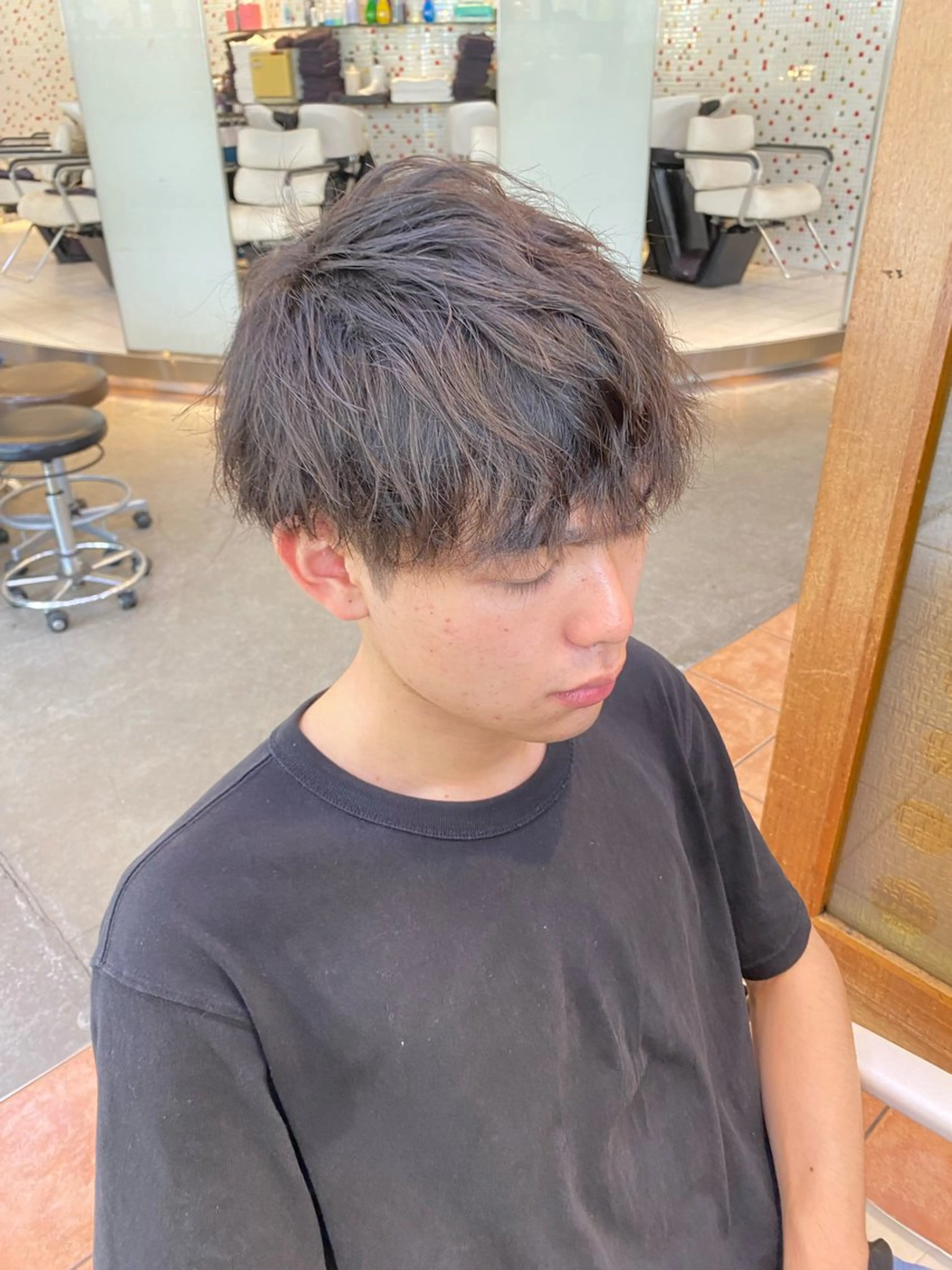 ショート パーマ メンズ カット パーマ メンズスタイル 完全再現/仁翔のヘアスタイル
