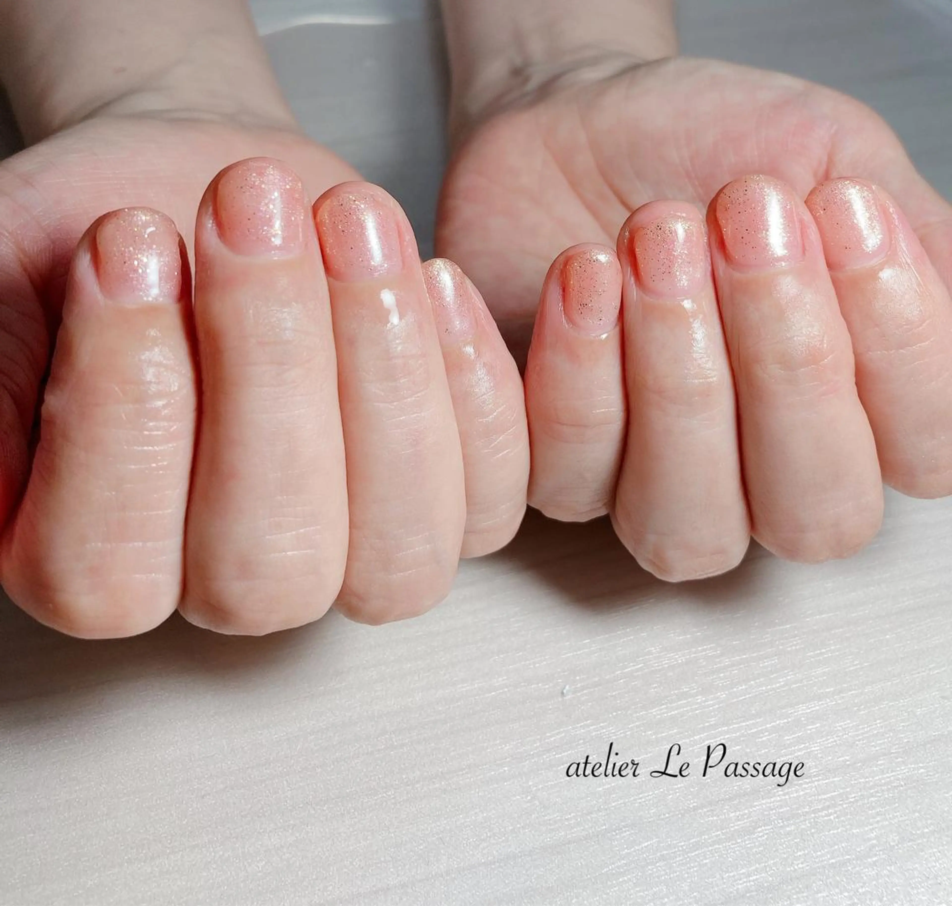 ネイル ジェルネイル オフィスネイル ワンカラーネイル パラジェル シンプルネイル Atelier Le Passage所属・h nakatsukaのネイルデザイン