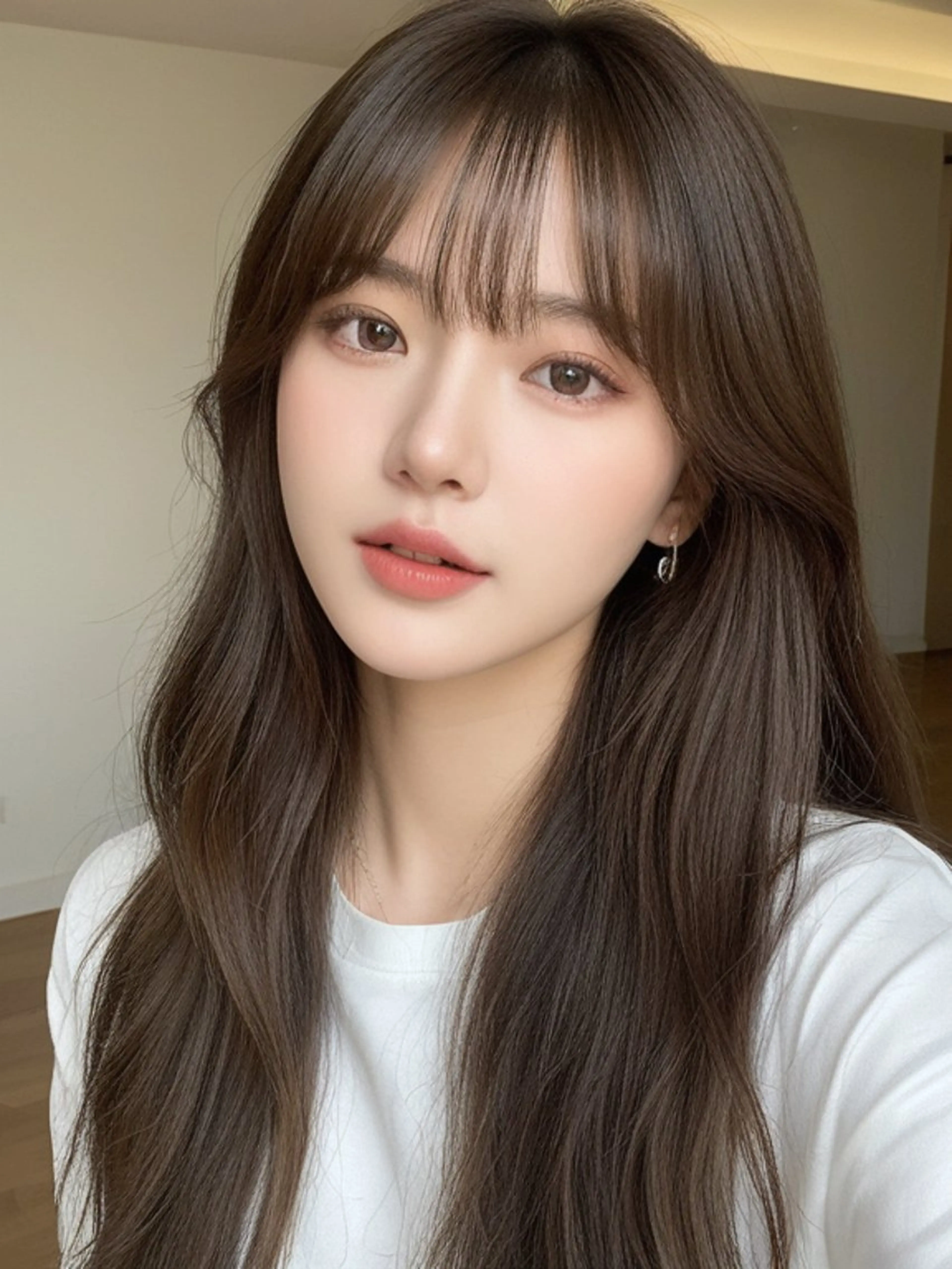 セミロング くびれヘア 韓国風ヘア レイヤーカット カット ヘアカラー トリートメント 新宿/韓国レイヤー 顔まわり/RIKUのヘアスタイル
