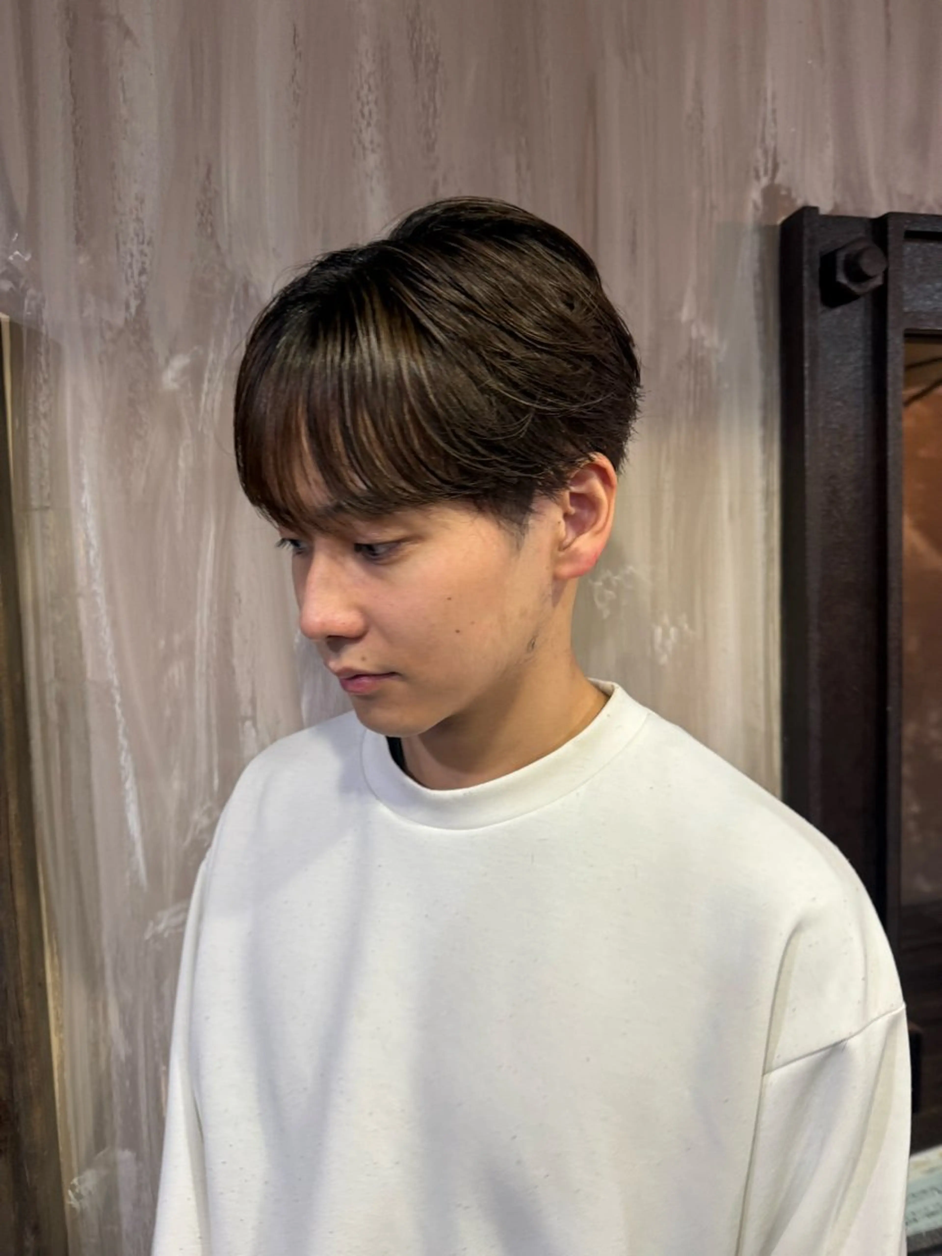 ショート カラー メンズ マッシュ シースルーマッシュ カット ヘアカラー トリートメント メンズカット/パーマ 艶カラーTAIGA︎のヘアスタイル