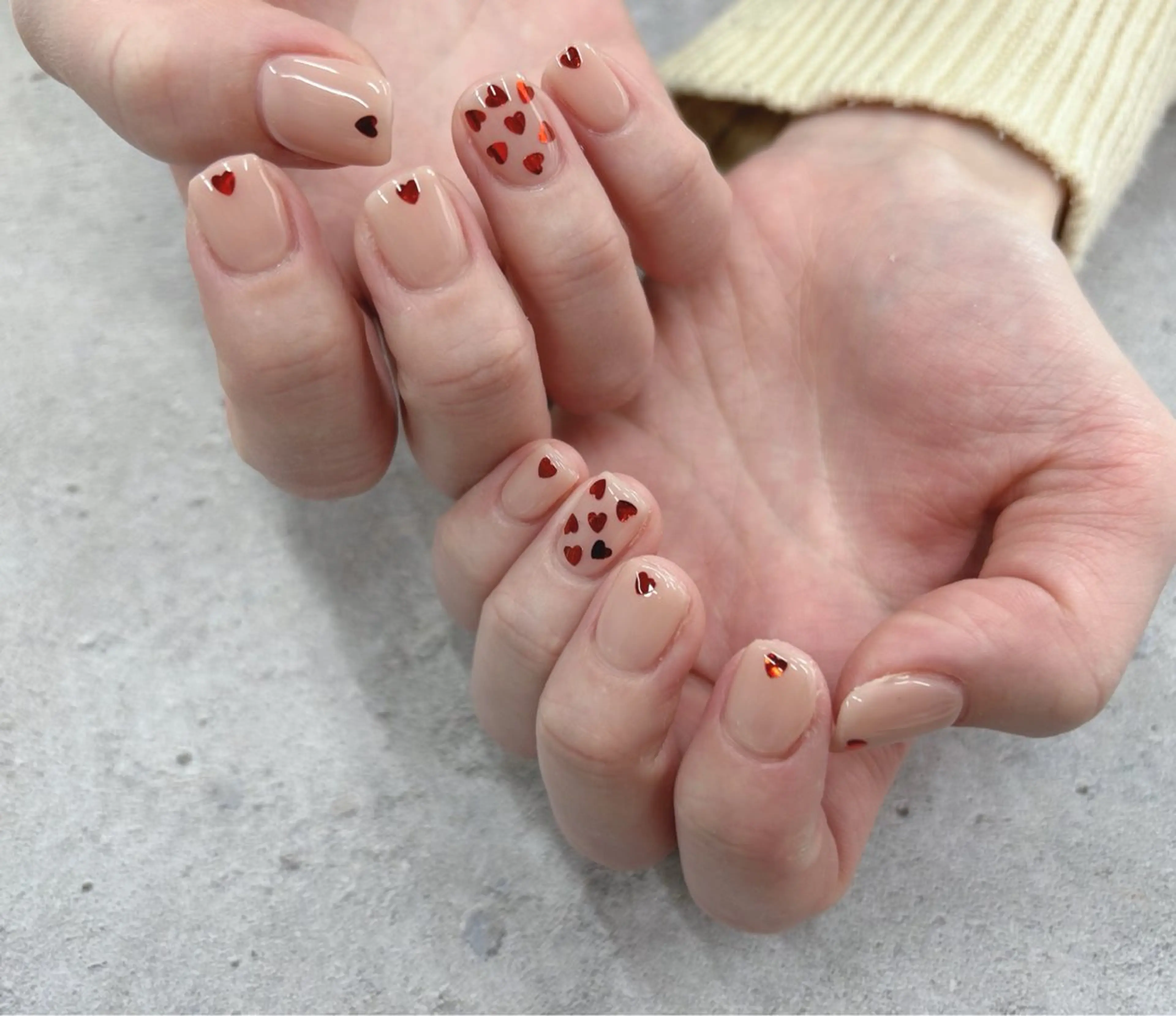 ネイル ハート ホログラムネイル ハンドネイル Nail Salon agré所属・agré ネイルサロン アグレのネイルデザイン