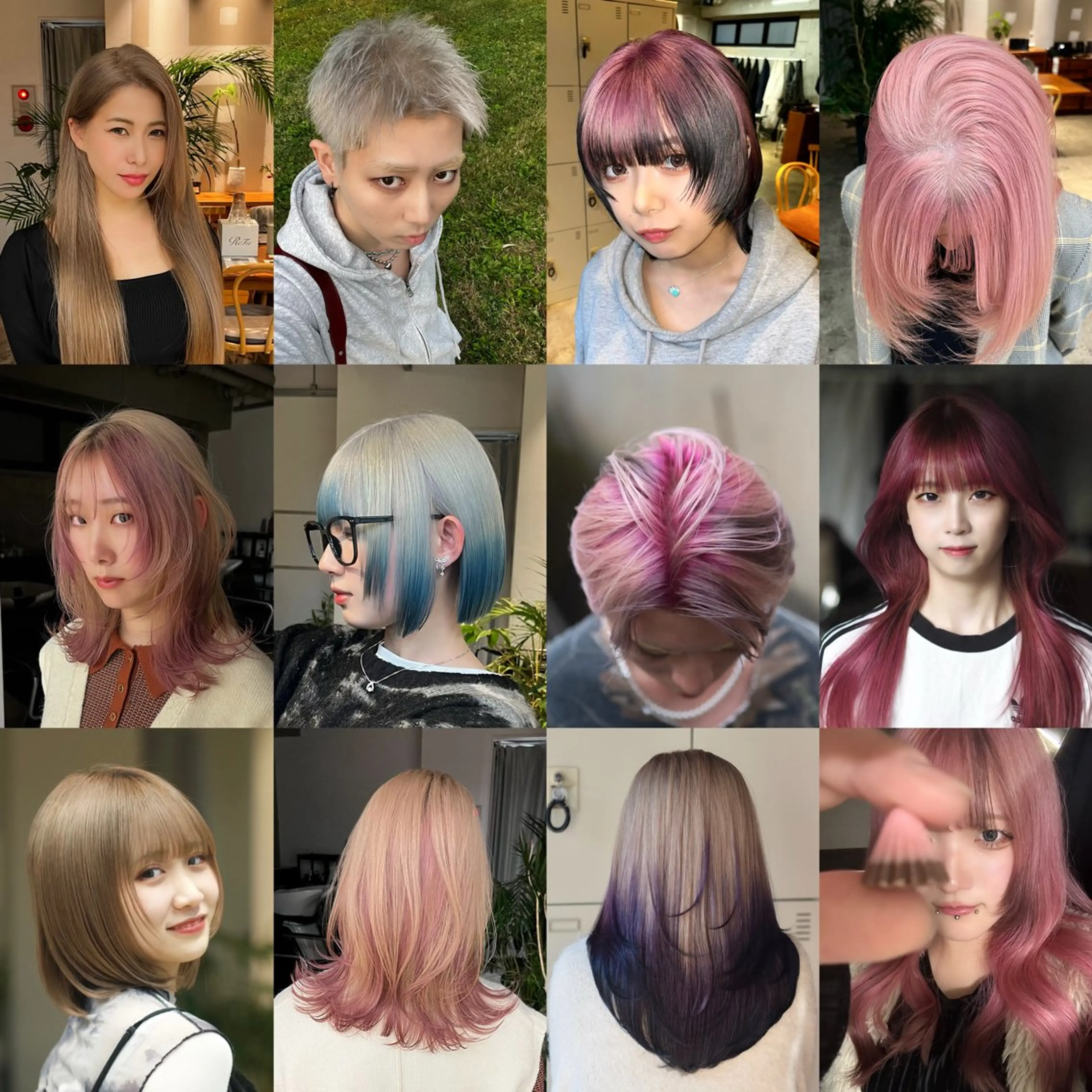 カラー ウルフとハイトーン オタク美容師のユウトのヘアスタイル