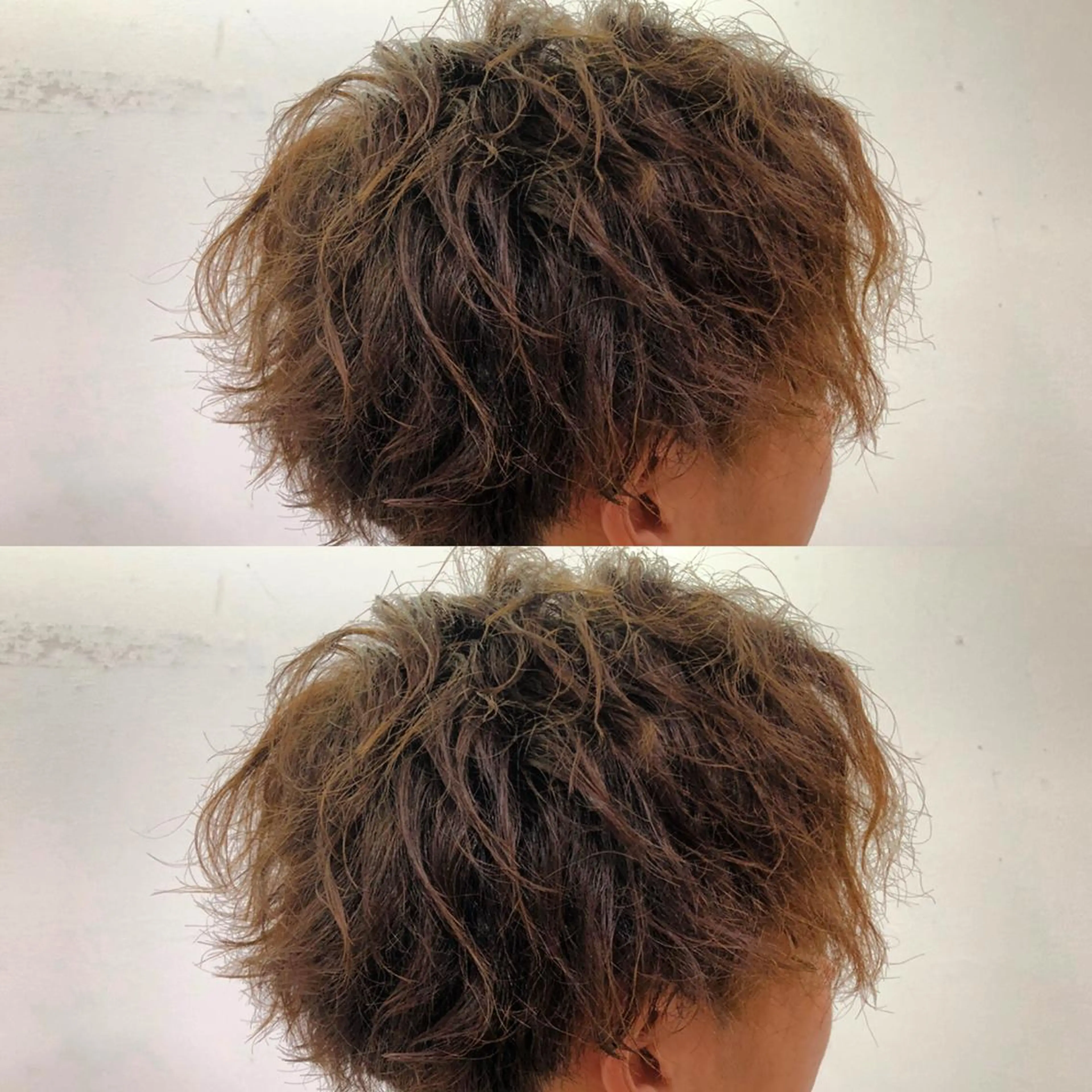 ミディアム パーマ メンズ ミディアムパーマ センターパート メンズパーマ スパイラルパーマ カット ヘアカラー パーマ カルマ・ニュアンス パーマ　須田龍世のヘアスタイル