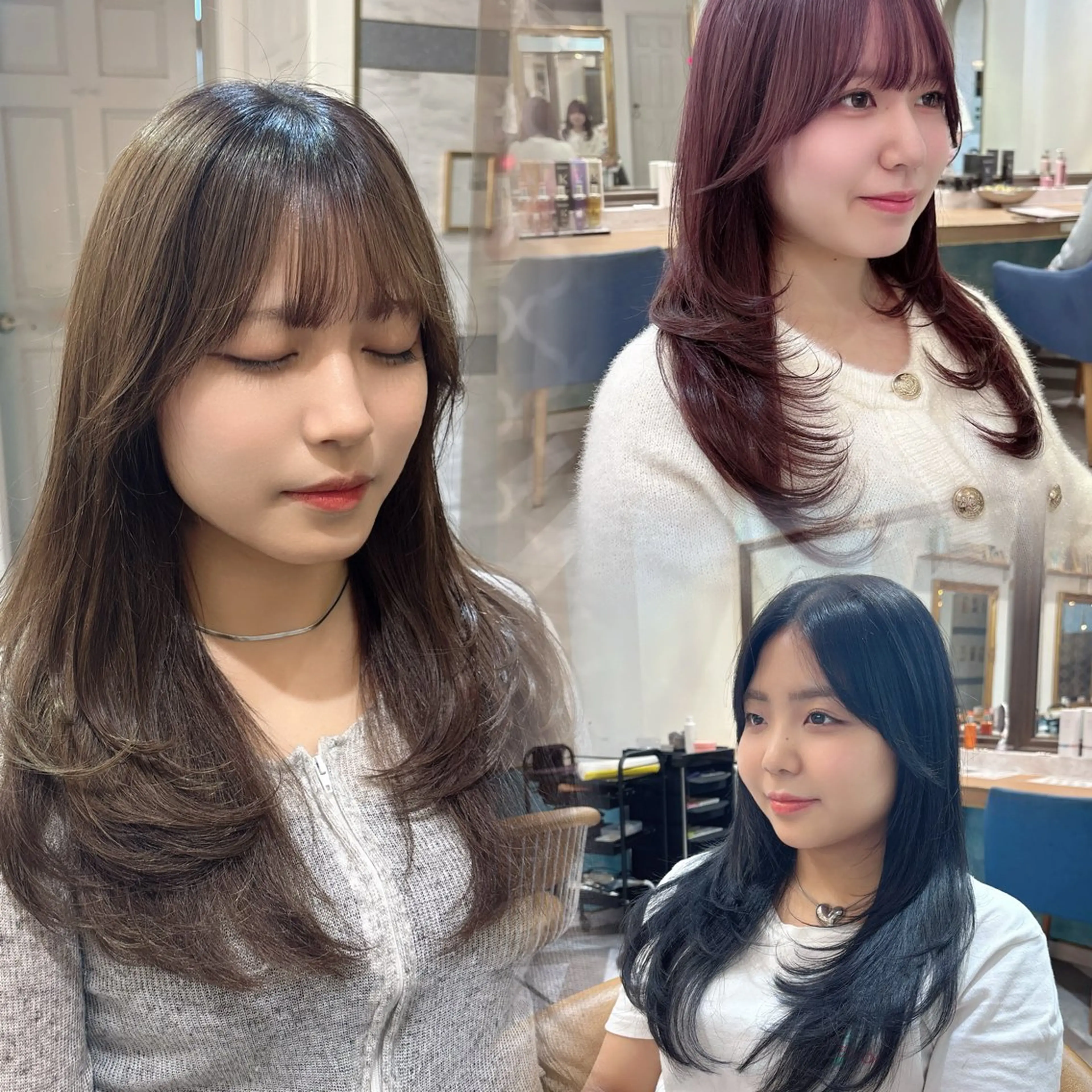 ロング カット ヘアカラー トリートメント ❤︎韓国レイヤー/透 明感カラー/目黒のヘアスタイル