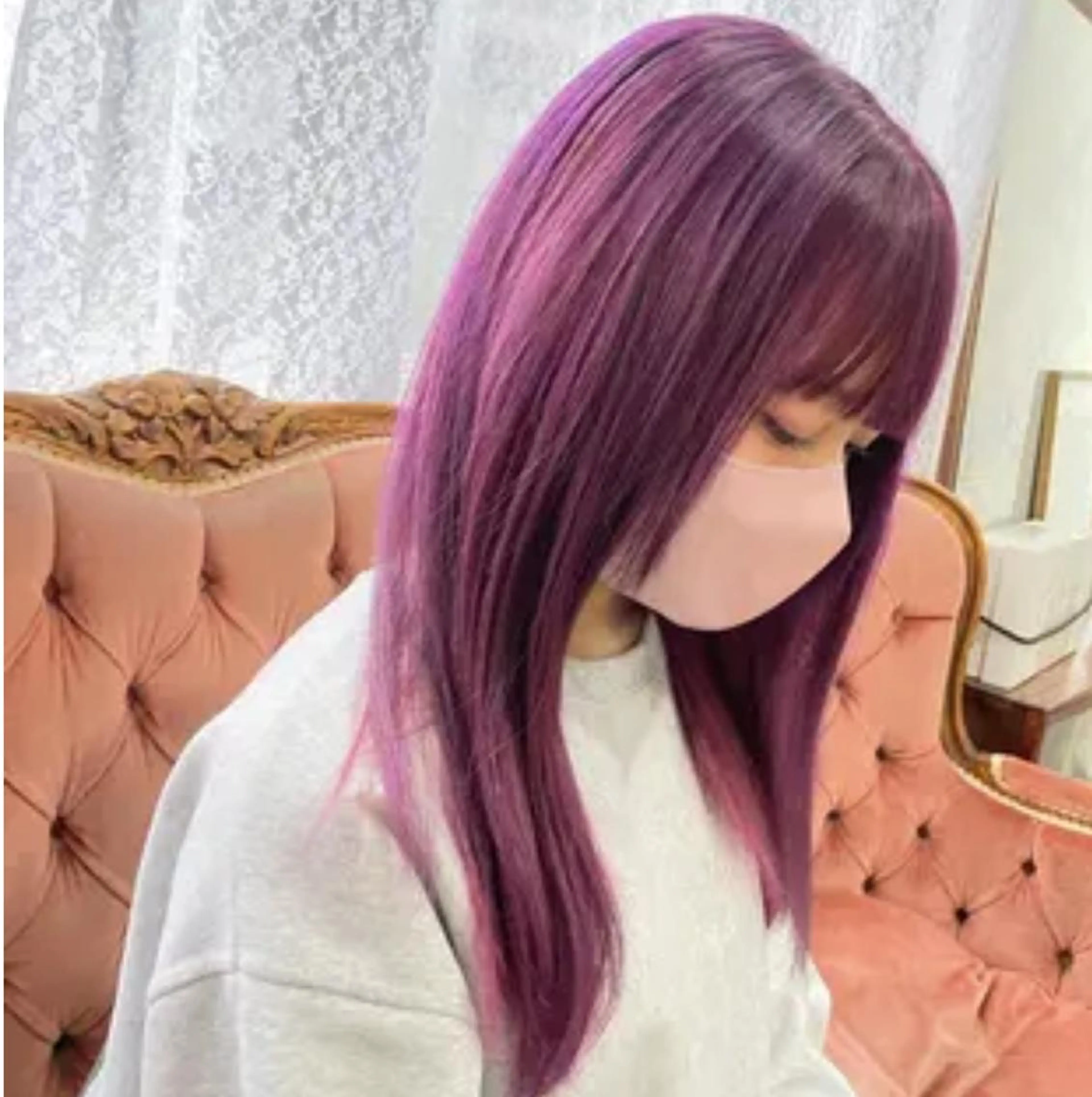 セミロング カラー 透明感カラー ラベンダーカラー ピンクカラー ピンクラベンダー カット ヘアカラー legare メンズ カット　山本　真之介のヘアスタイル