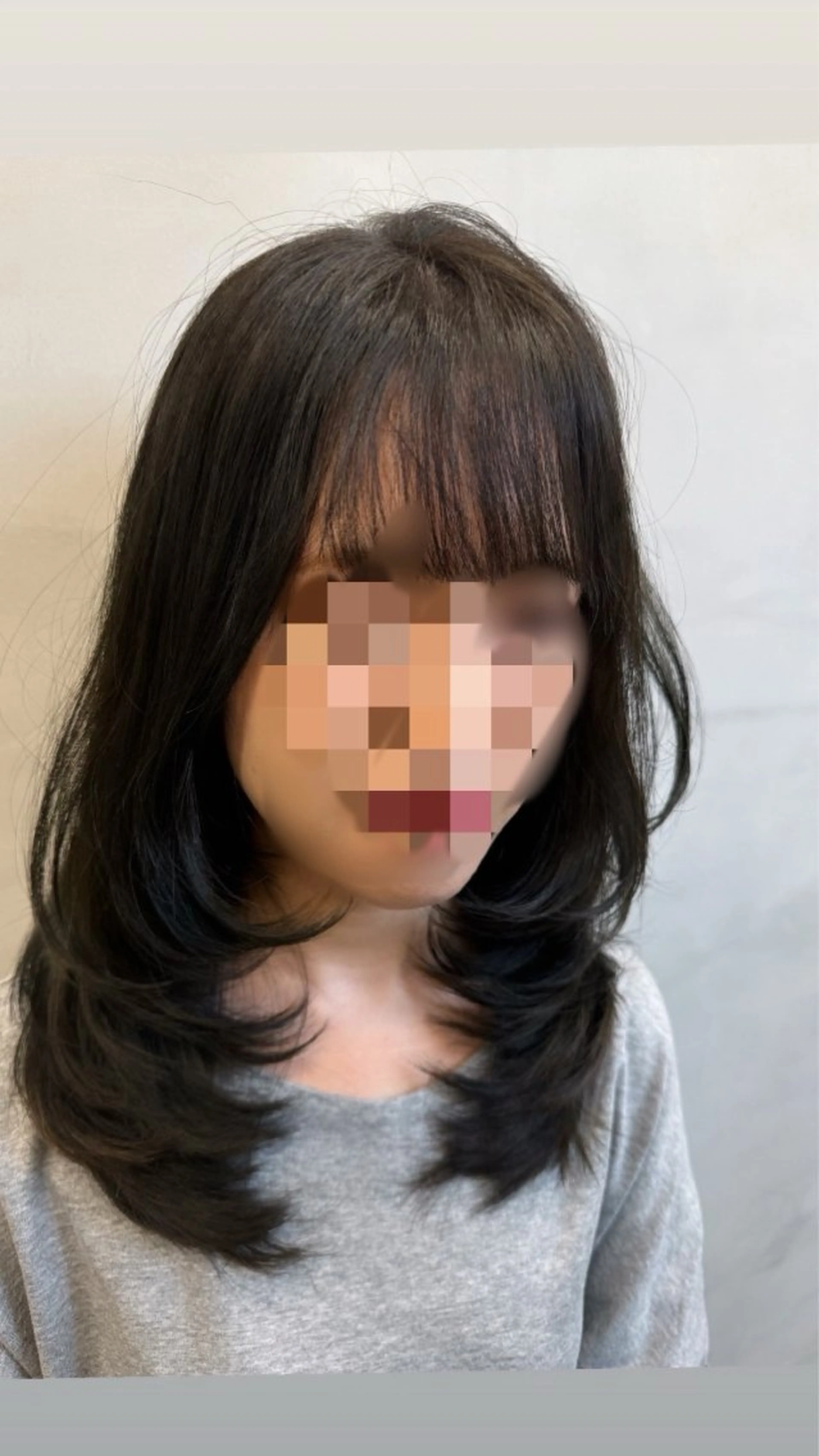 セミロング カット ヘアカラー トリートメント 韓国ヘア🦋レイヤー 小林優のヘアスタイル
