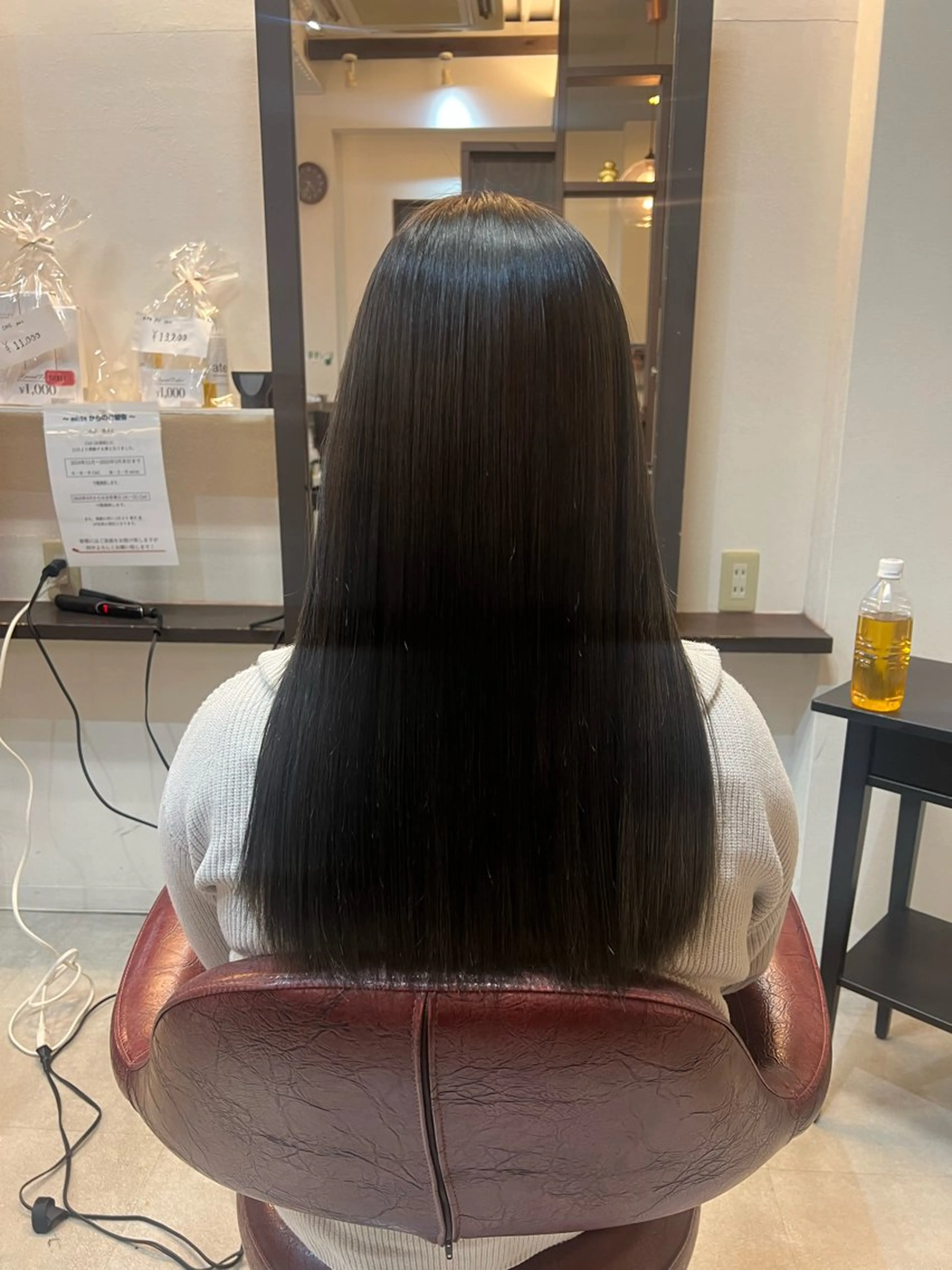 ロング カラー 黒髪 ナチュラルブラック 吉岡 なみのヘアスタイル