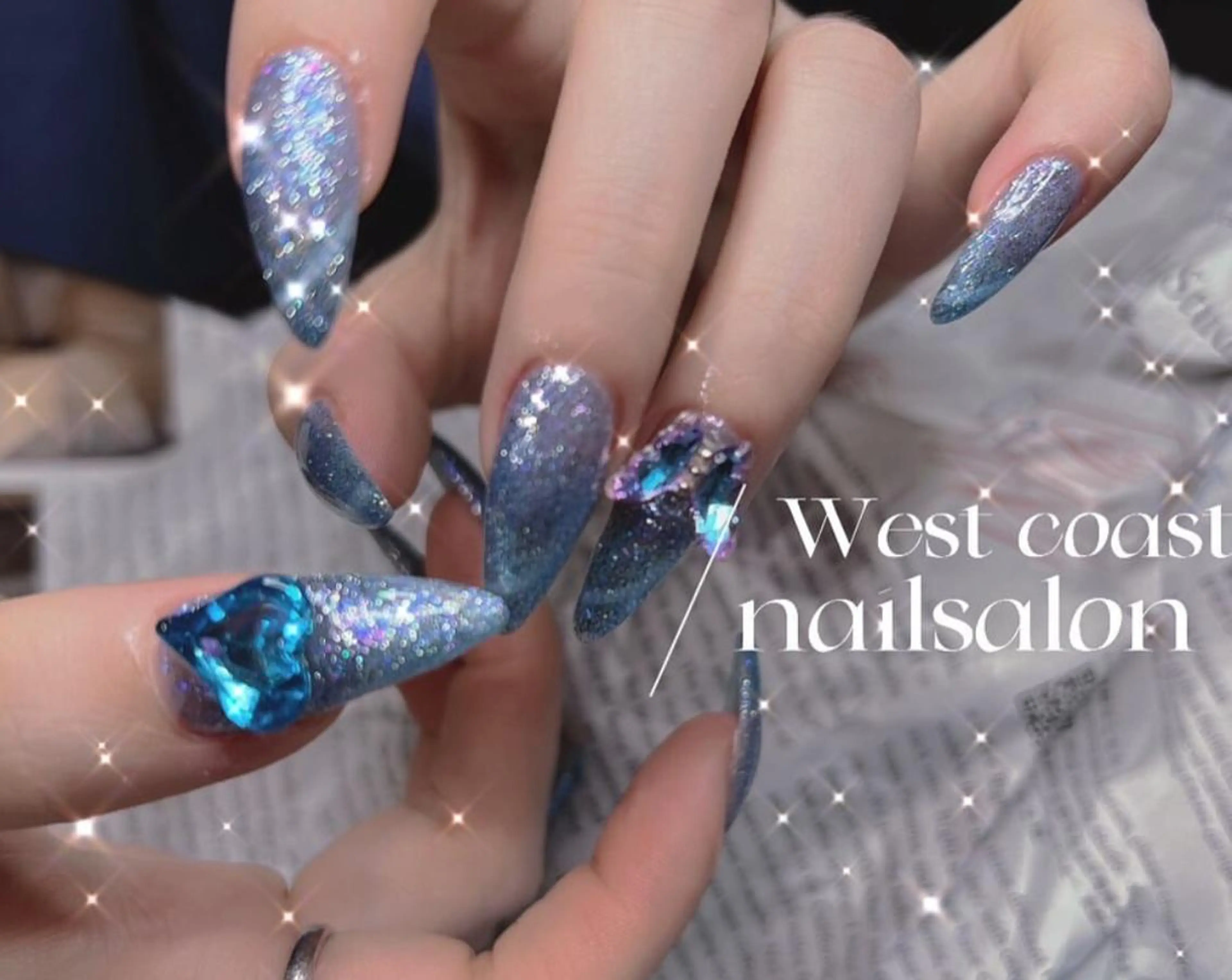 ネイル キラキラネイル ラメ(グリッター) ラメグラデーション 水色 ワンカラーネイル ハンドネイル Hi_nails \ パラジェル取扱店のその他イメージ