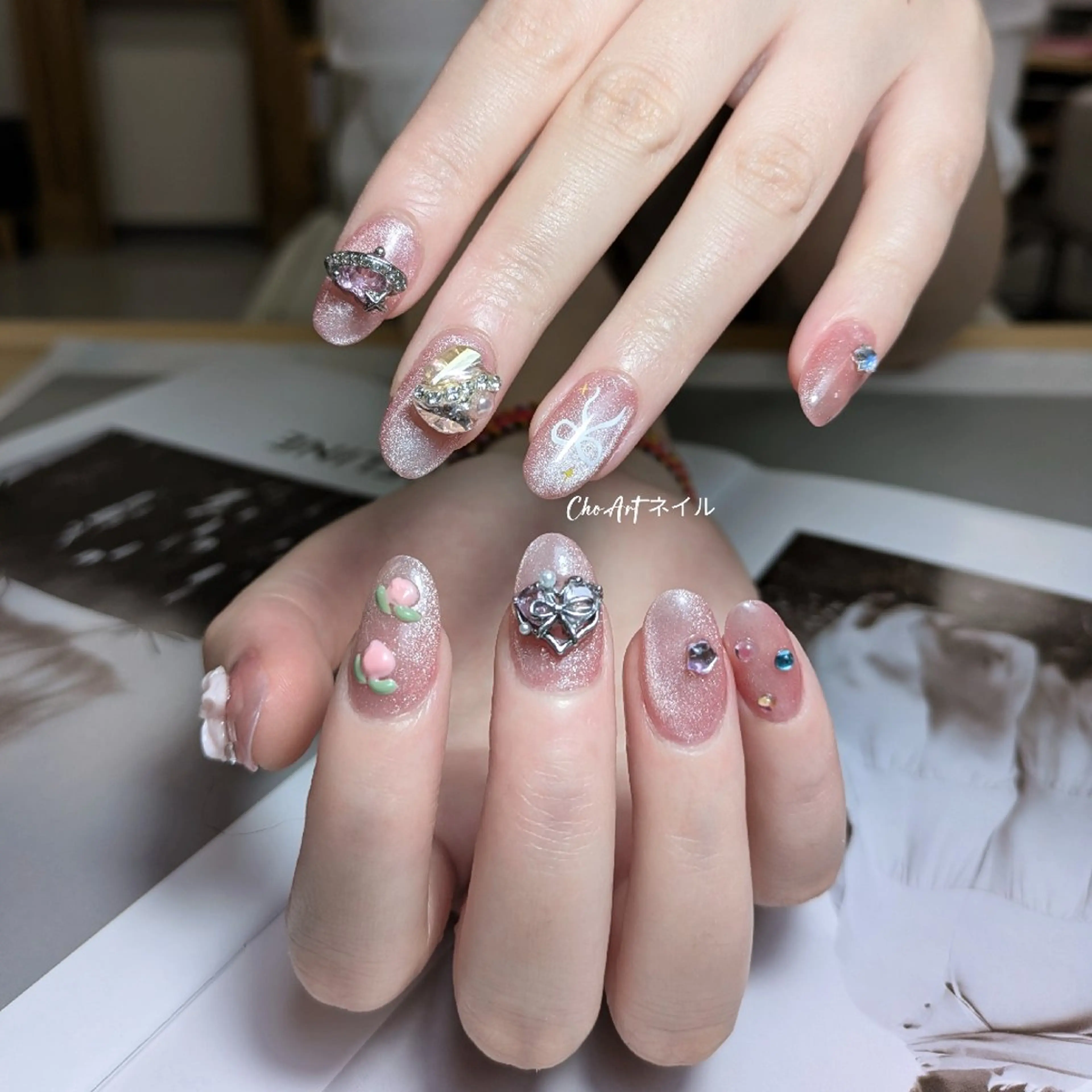 ネイル アートネイル ジェルネイル マグネットネイル 持ち込み ニュアンスネイル Cho Artネイル所属・Cho Art ネイルのネイルデザイン