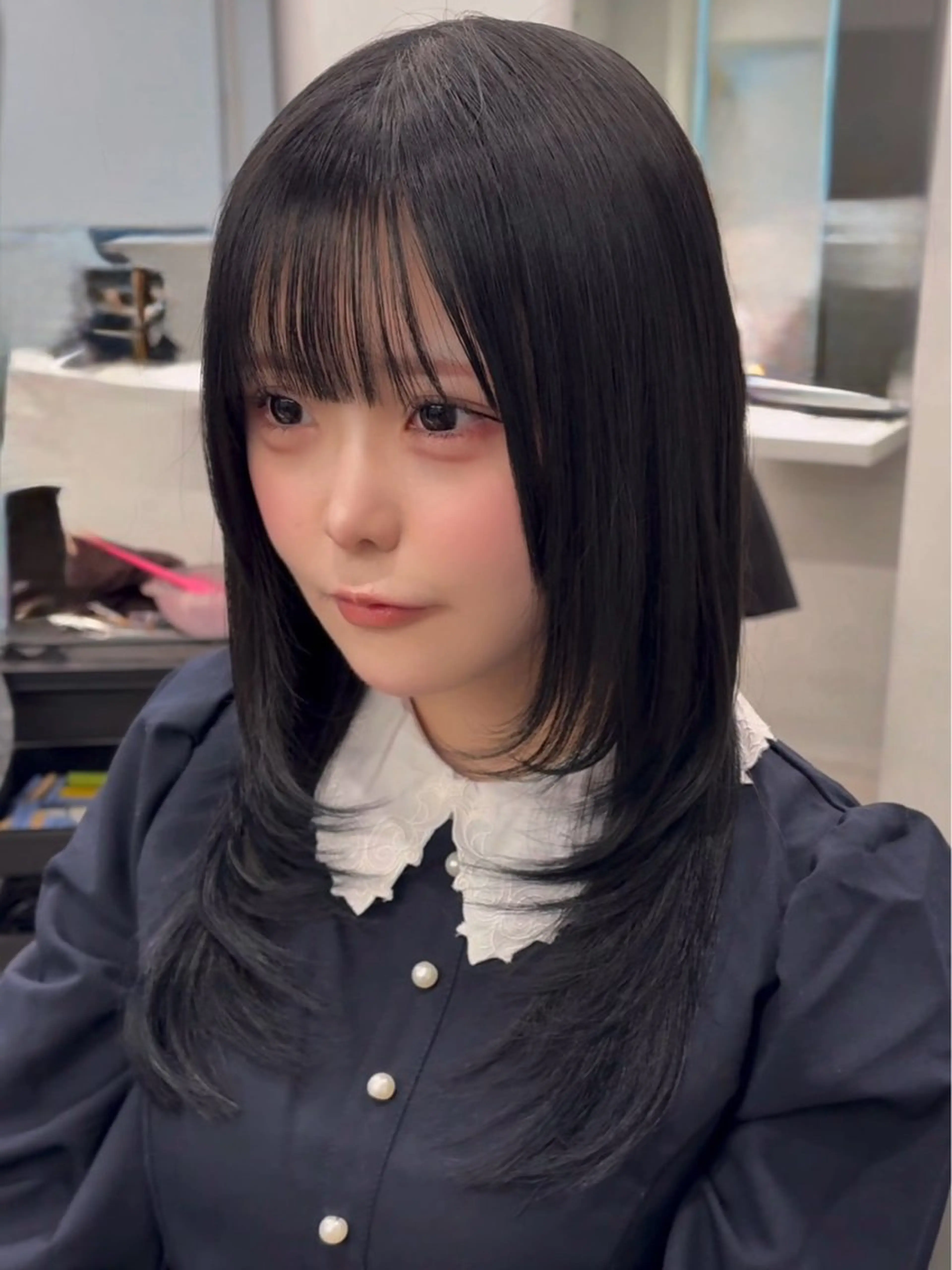 ミディアム 顔周りカット レイヤーカット 韓国ヘア/髪質改善/ レイヤー/あおし🐼のヘアスタイル