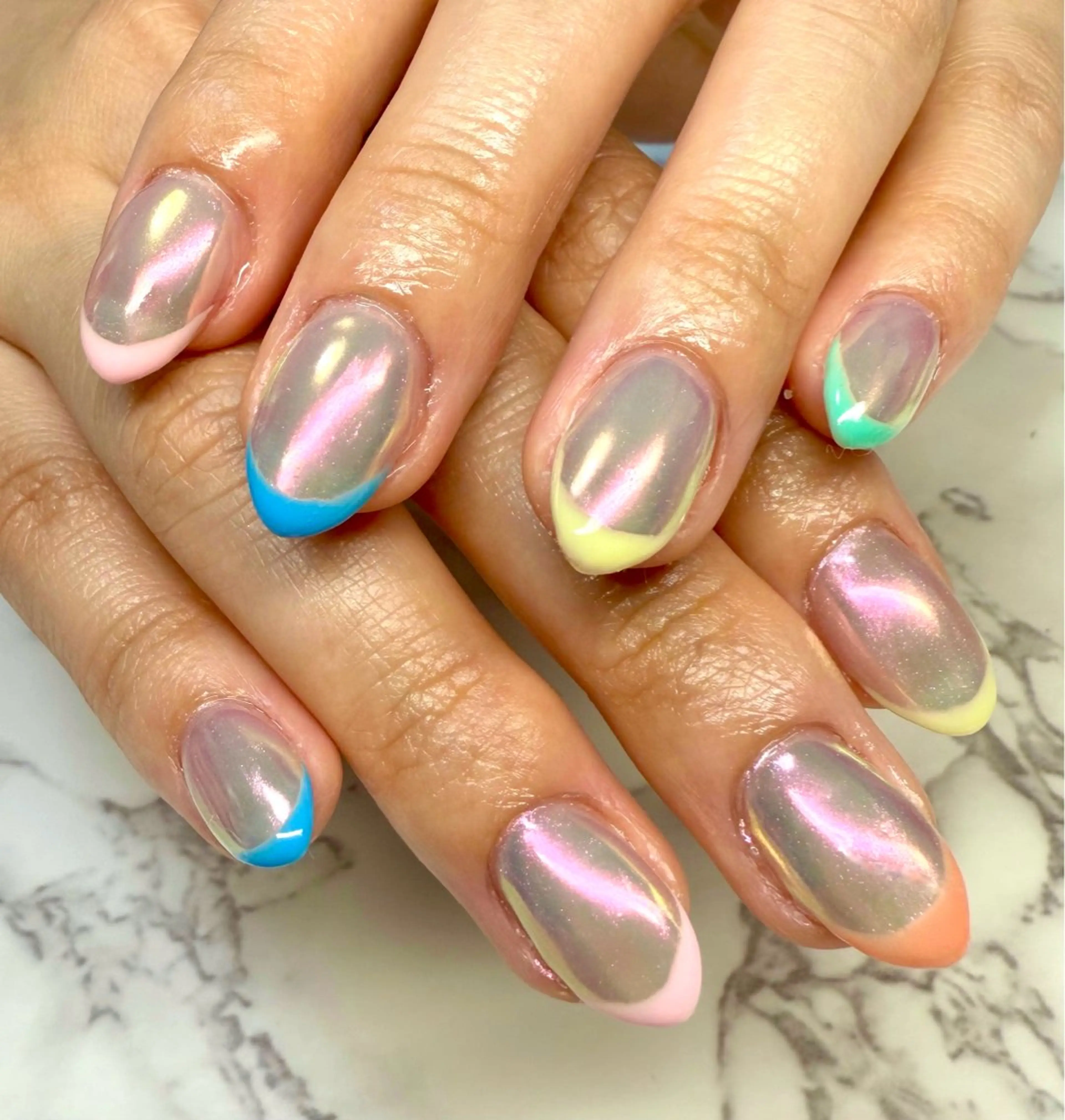 ネイル アートネイル チークネイル フレンチネイル 氷ネイル・うるうるネイル キラキラネイル M.N_ nailのネイルデザイン