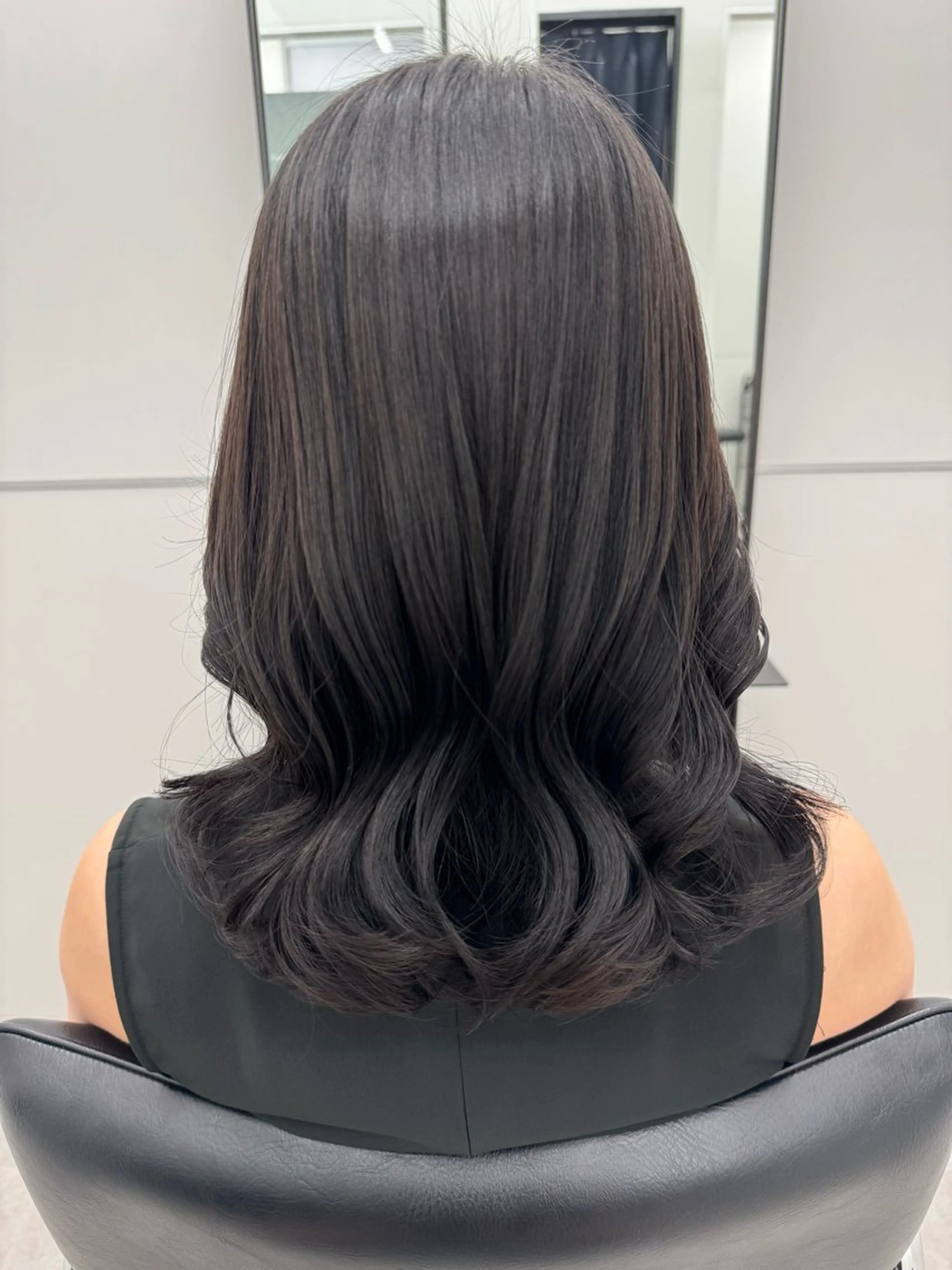 ミディアム カット パーマ GO TODAY シェアサロン 銀座Arc店所属・デジタルパーマ🫧 韓国風ヘア🫧サクラのヘアスタイル