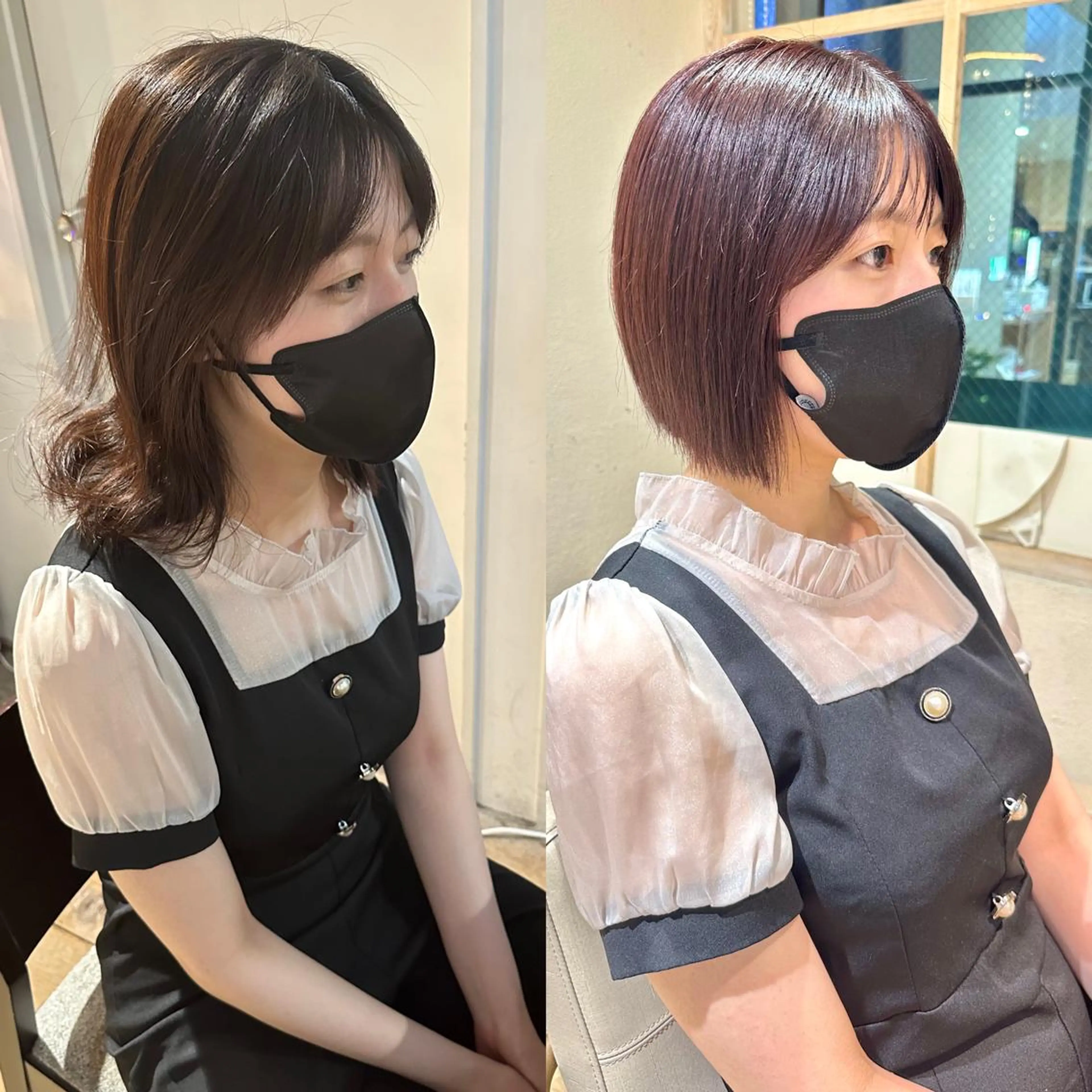 ミディアム 切りっぱなしボブ ショートボブ ボブ くびれヘア タンバルモリ カット ヘアカラー トリートメント 市原 大翼のヘアスタイル