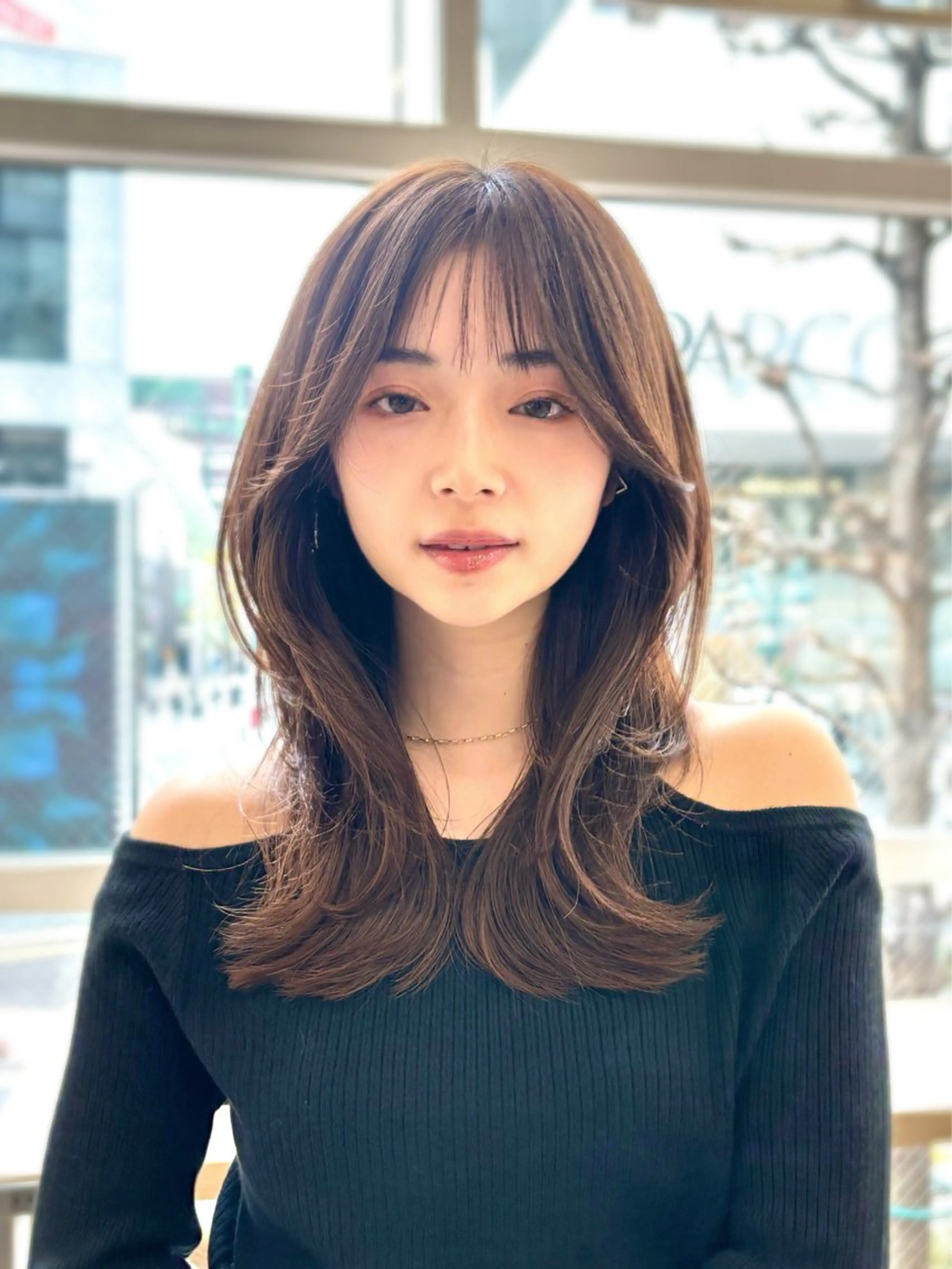 ミディアム カラー カット ヘアカラー ren ボブロブ/ミディアムのヘアスタイル