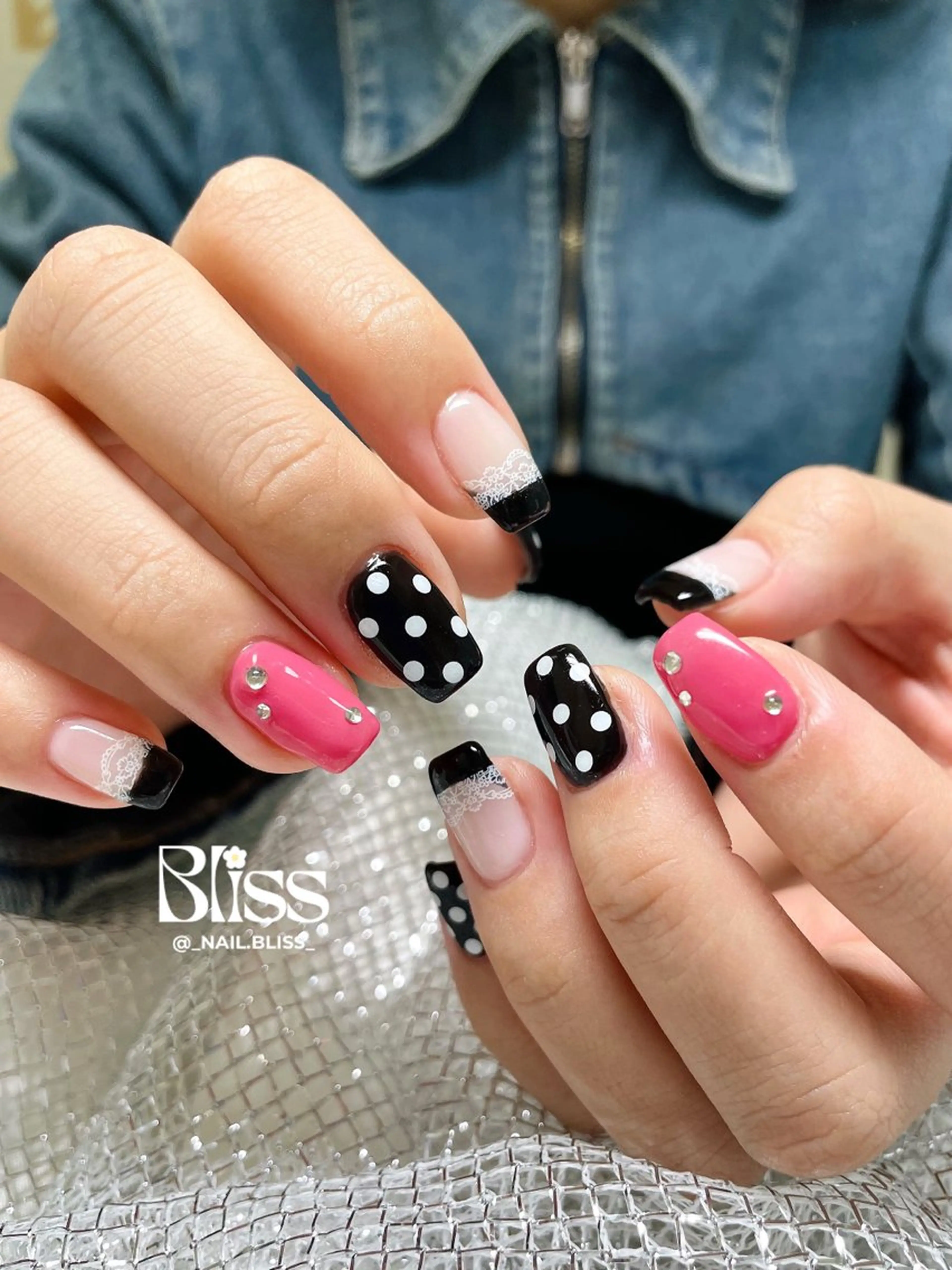 ネイル ガーリー レース ハンドネイル NAIL BLISSのネイルデザイン