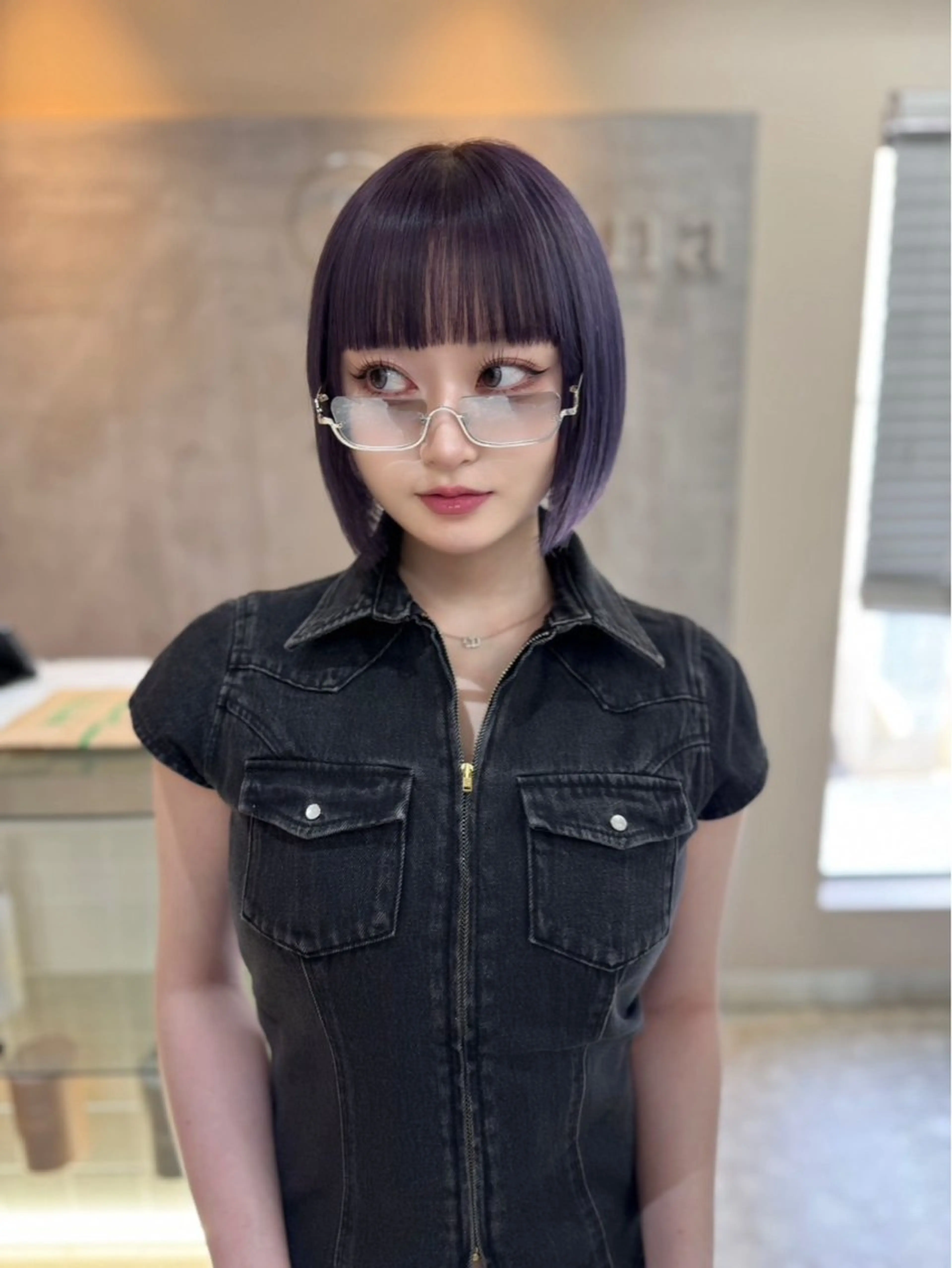 ショート カラー グレージュ ラベンダーカラー ラベンダーグレージュ ラベンダーグレー ボブ カット ヘアカラー トリートメント Zina梅田茶屋町所属・Mayu💖 Zina梅田茶屋町のヘアスタイル