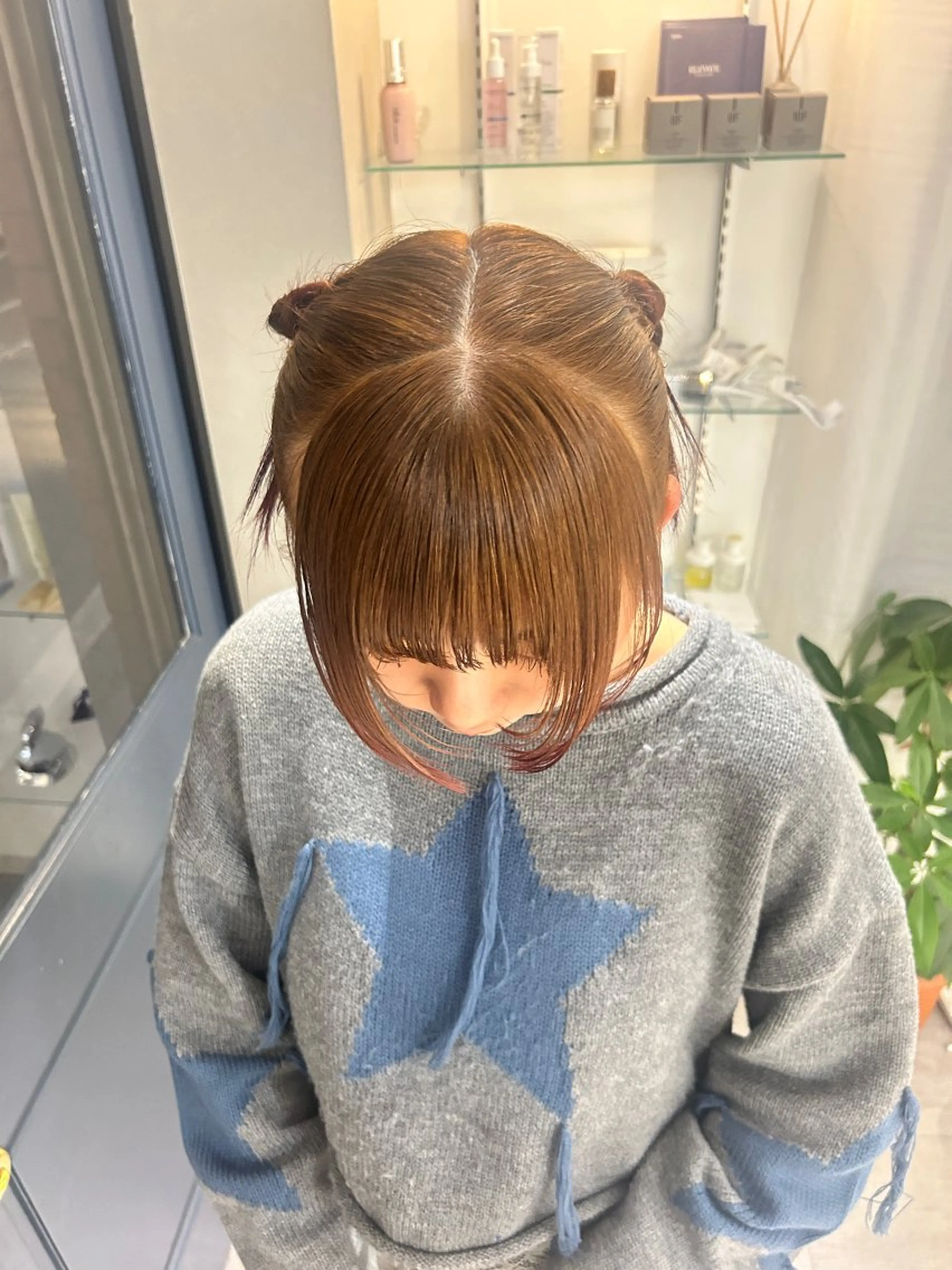 ミディアム カラー ブリーチ ダブルカラー ブリーチなしカラー Fukuma Karinのヘアスタイル