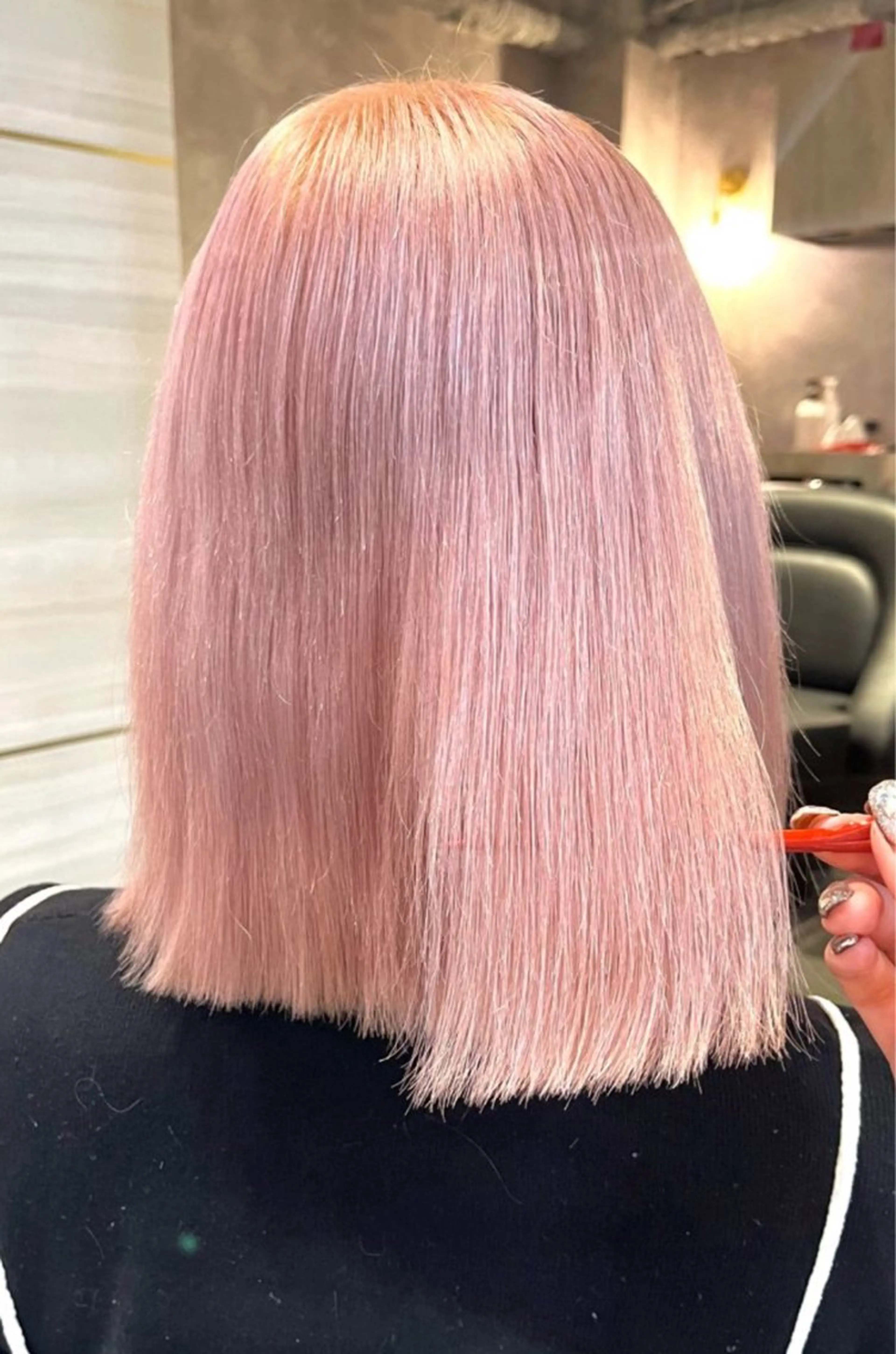 ミディアム カラー ブリーチ ピンクカラー Hina🐣 elubylovisのヘアスタイル