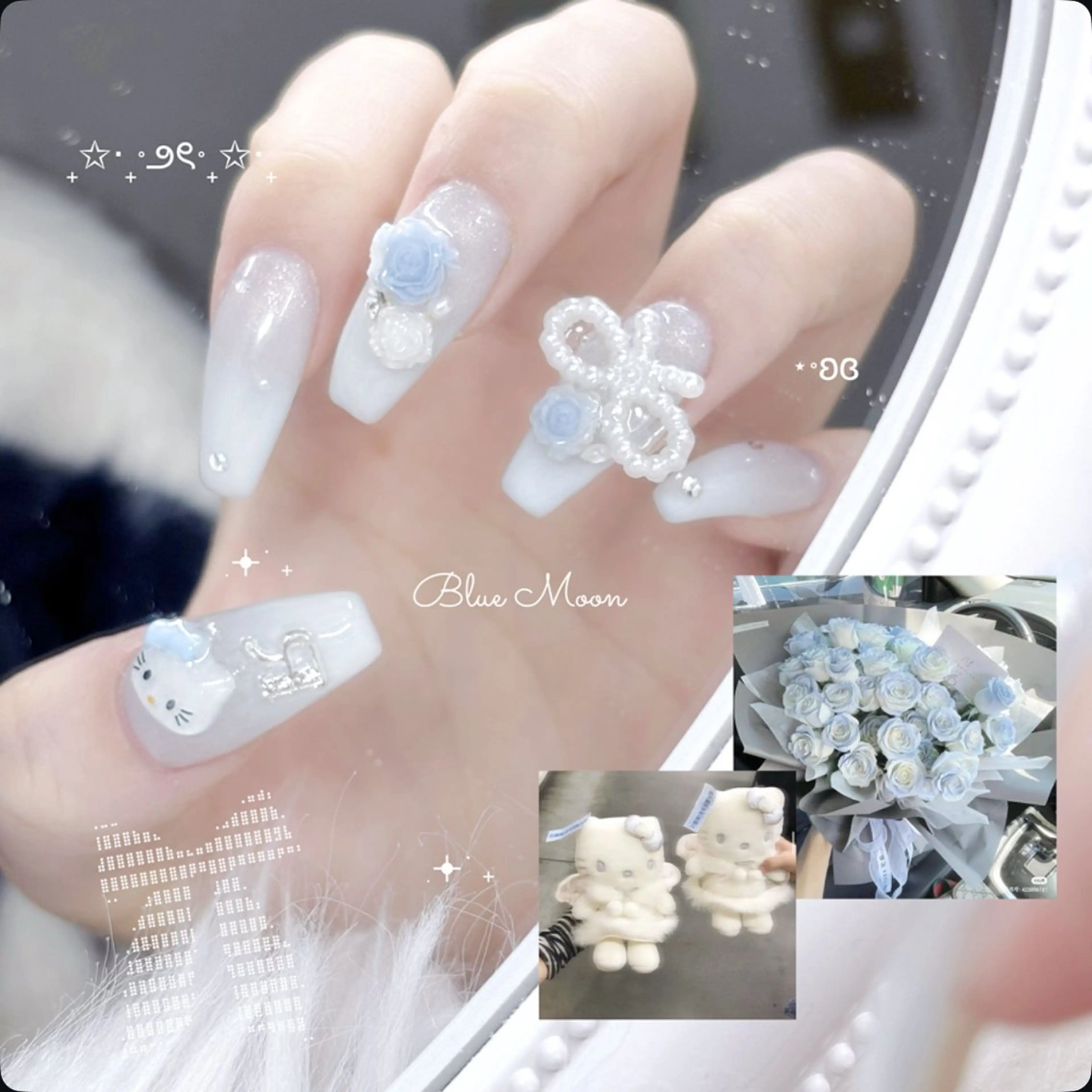 ネイル リボン ハンドネイル フットネイル ハンドケア nail salon Blue Moonのネイルデザイン