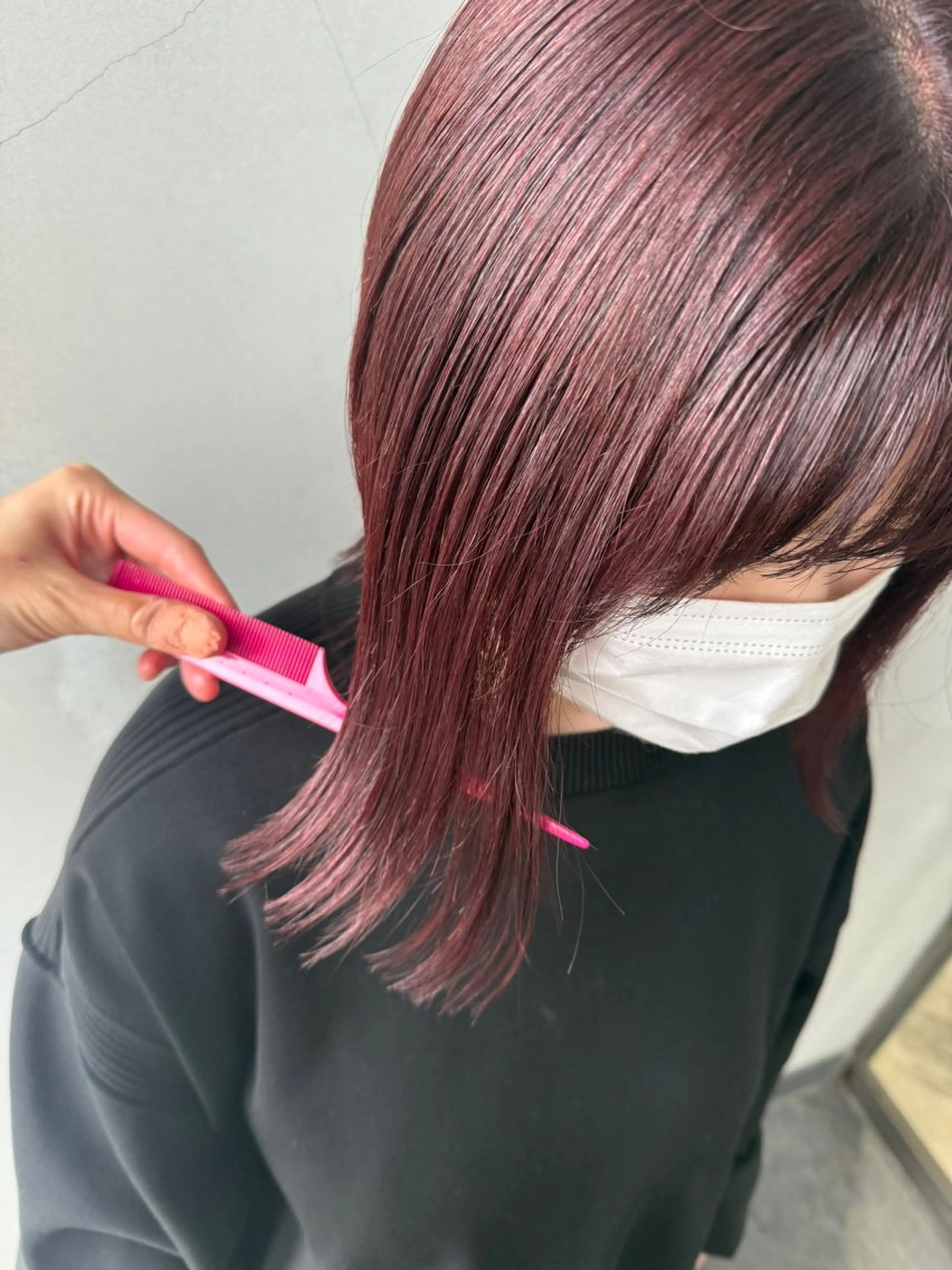 ミディアム mao"お洒落ヘア" 大人可愛いピンクヘアのヘアスタイル