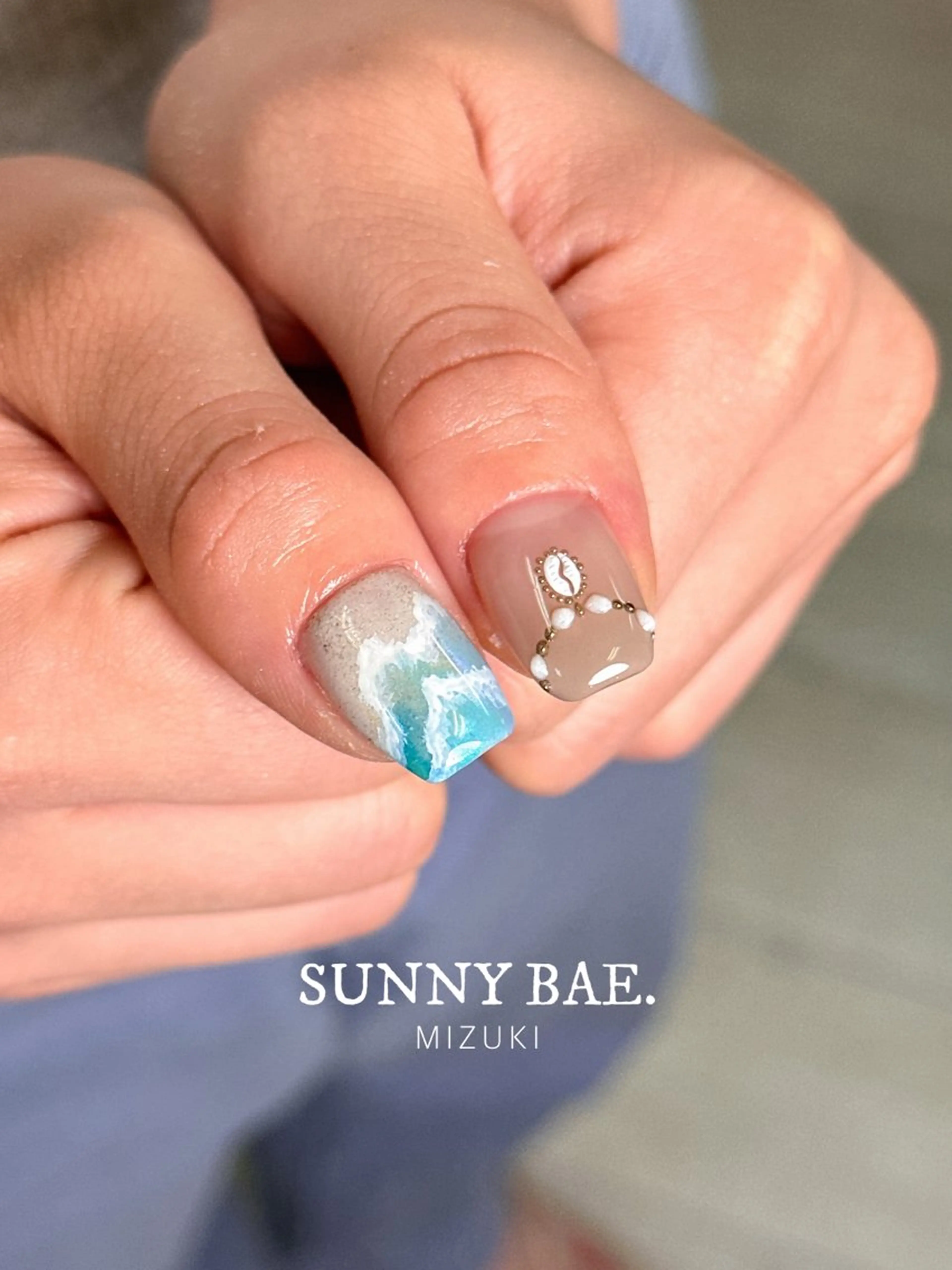 ネイル アートネイル ミラーネイル 夏ネイル SUNNY BAE. 🌼MIZUKIのネイルデザイン