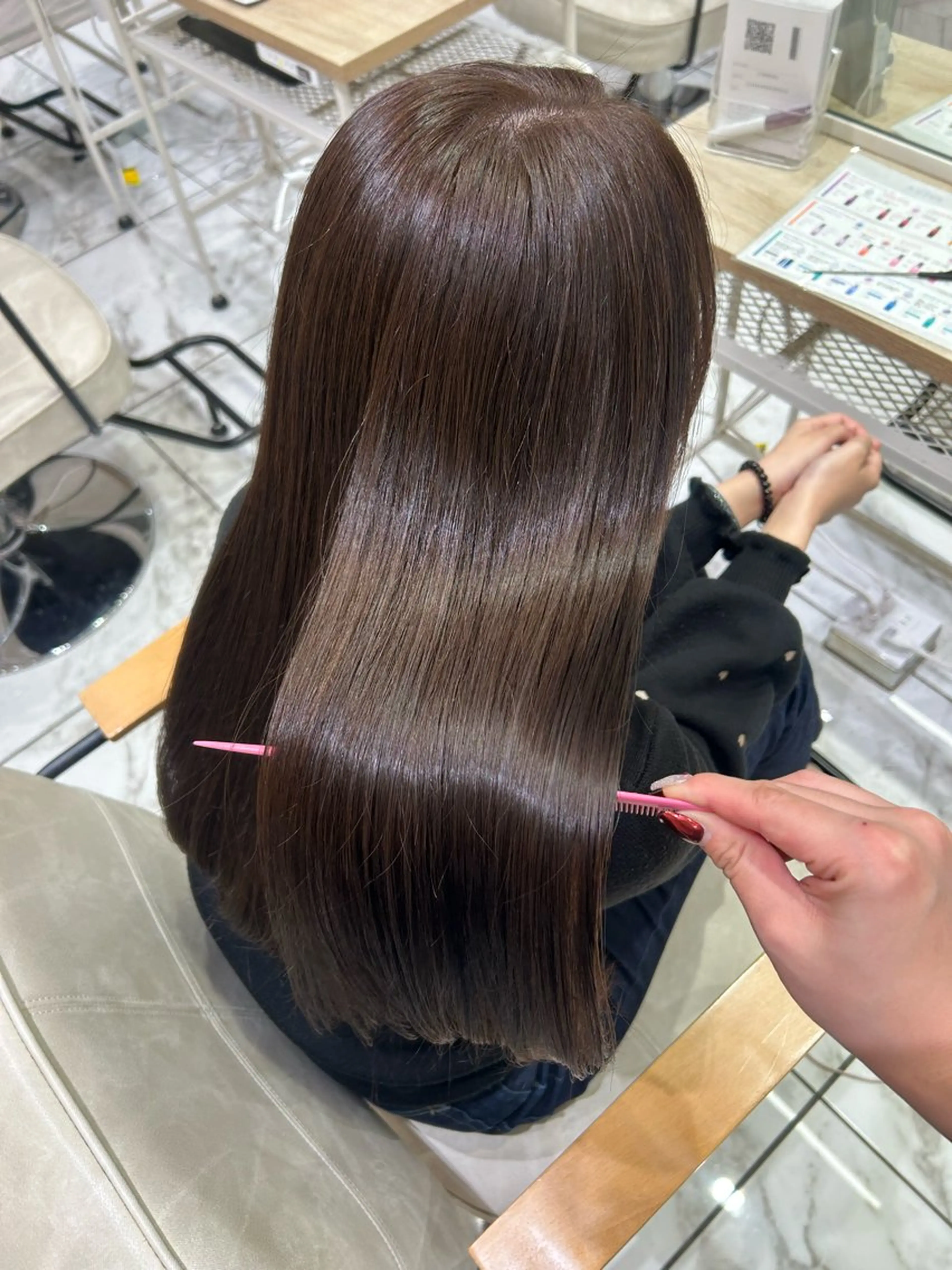 ロング ヘアカラー トリートメント 🇰🇷韓国スタイル /束間まつげ🎀ミキのヘアスタイル
