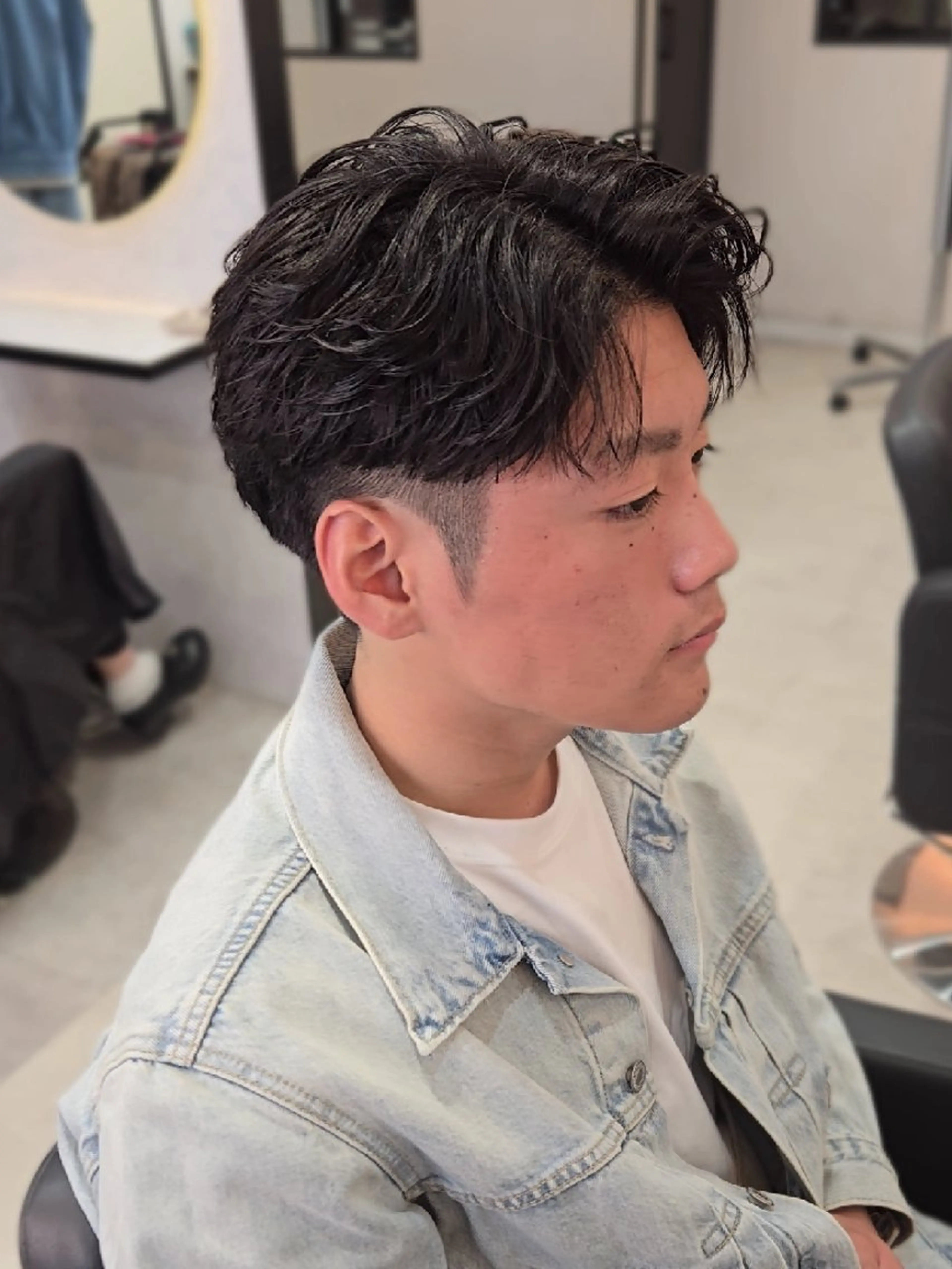メンズ ミディアム ミディアムパーマ メンズパーマ カット パーマ ヘアセット Lapis 名古屋駅前店所属・LEN名古屋/パーマ メンズ特化美容師のヘアスタイル
