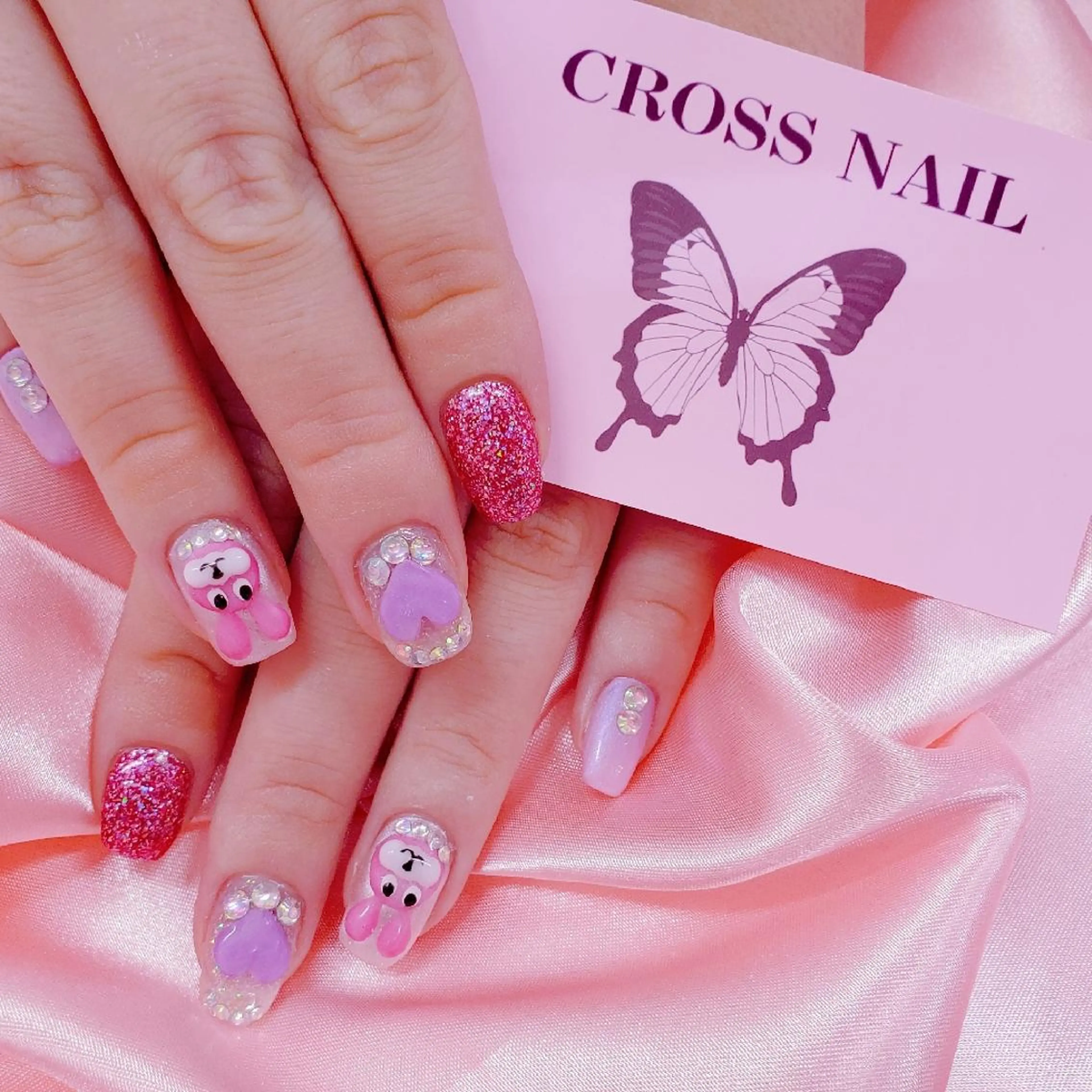 ネイル 長さ出し 氷ネイル・うるうるネイル 韓国ネイル ネイルチップ CROSS SALON/Lazy所属・CROSS  クロス　のネイルデザイン