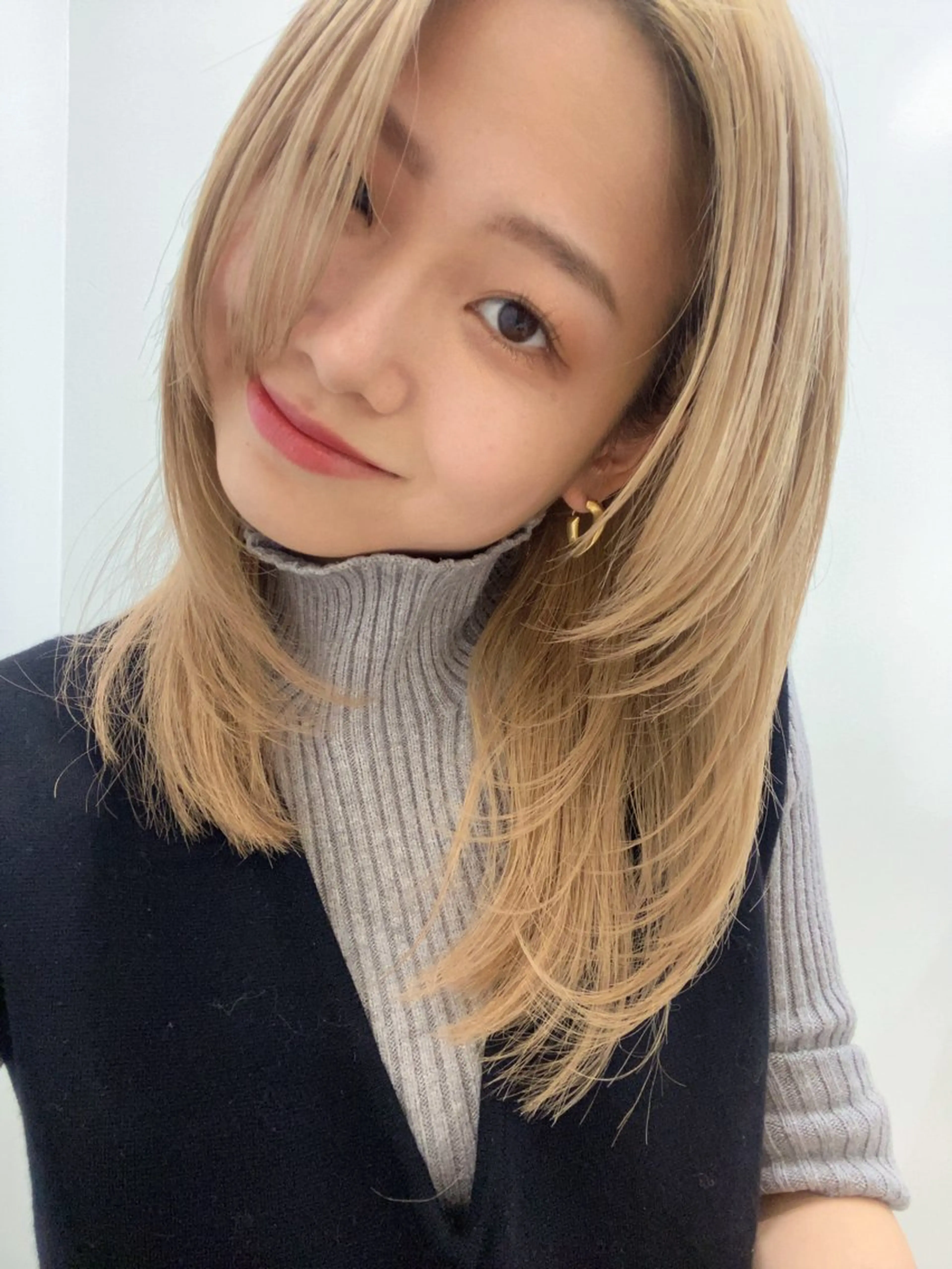 ミディアム カラー カット ヘアカラー トリートメント レイヤー/柔色 カラー/SAkiのヘアスタイル