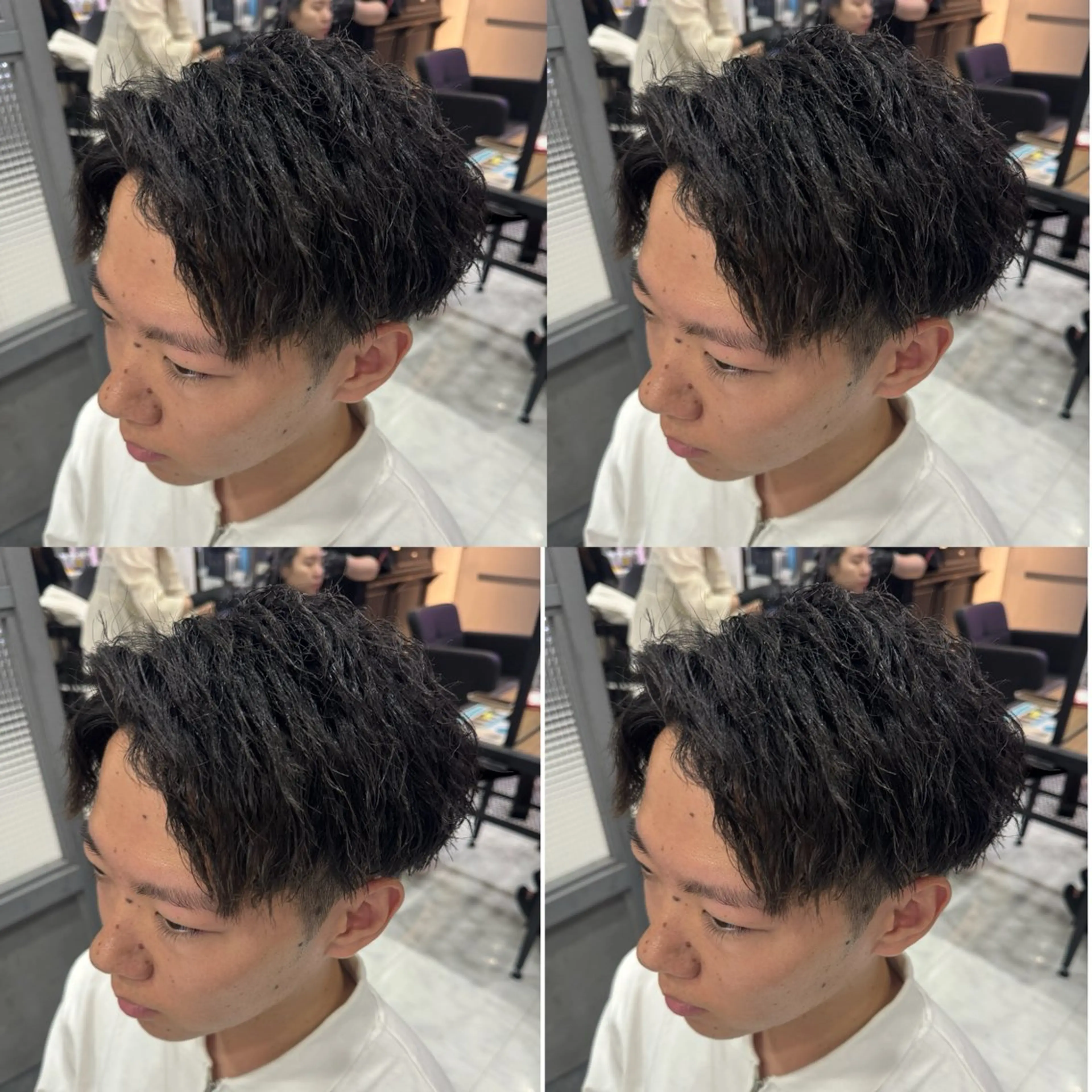 ミディアム パーマ メンズ カット パーマ トリートメント 🟣メンズパーマ 川端 永遠🟣のヘアスタイル