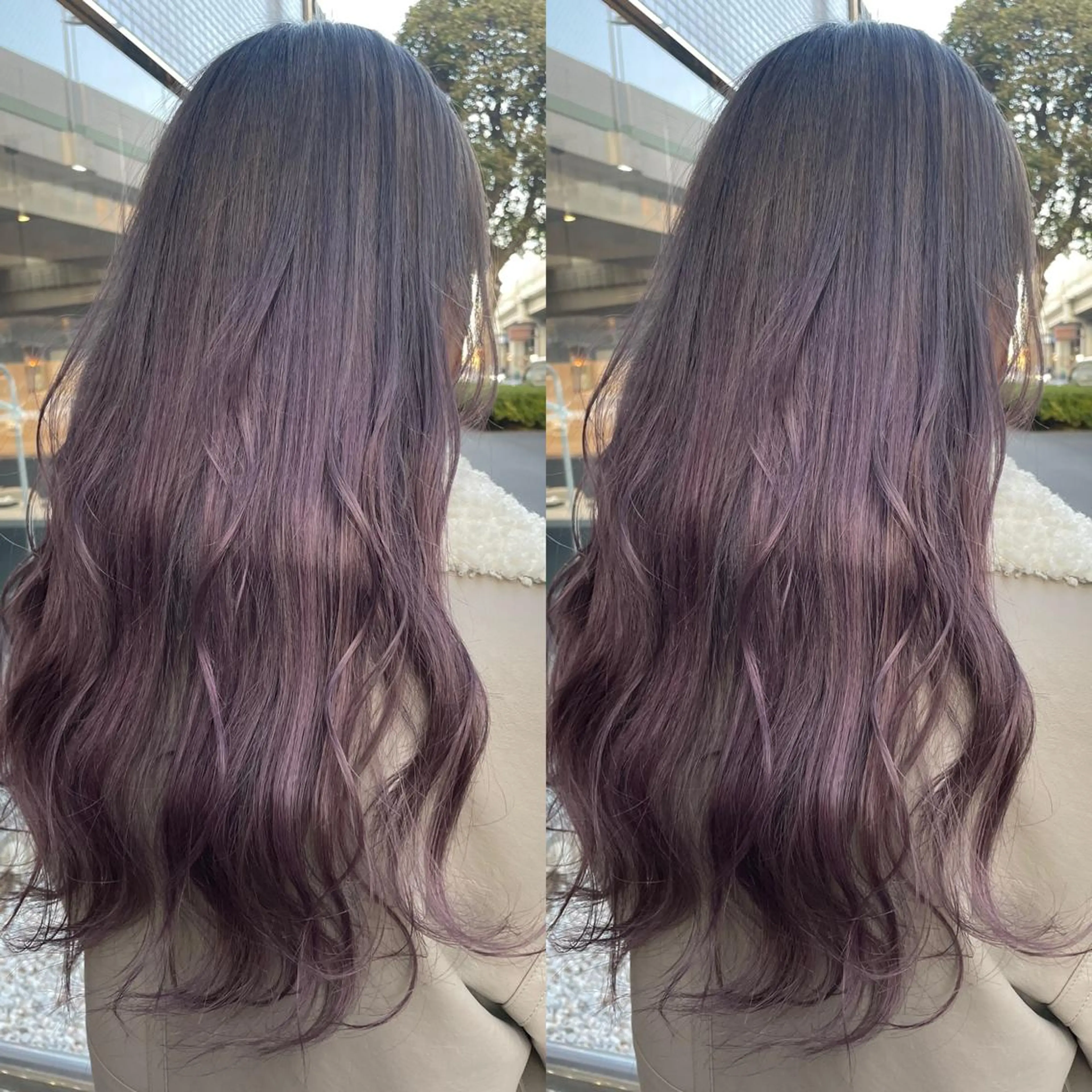 ロング カラー グラデーションカラー グレージュ ラベンダーカラー ラベンダーグレージュ ラベンダーグレー 👑派手髪/カット 👑ANRYのヘアスタイル