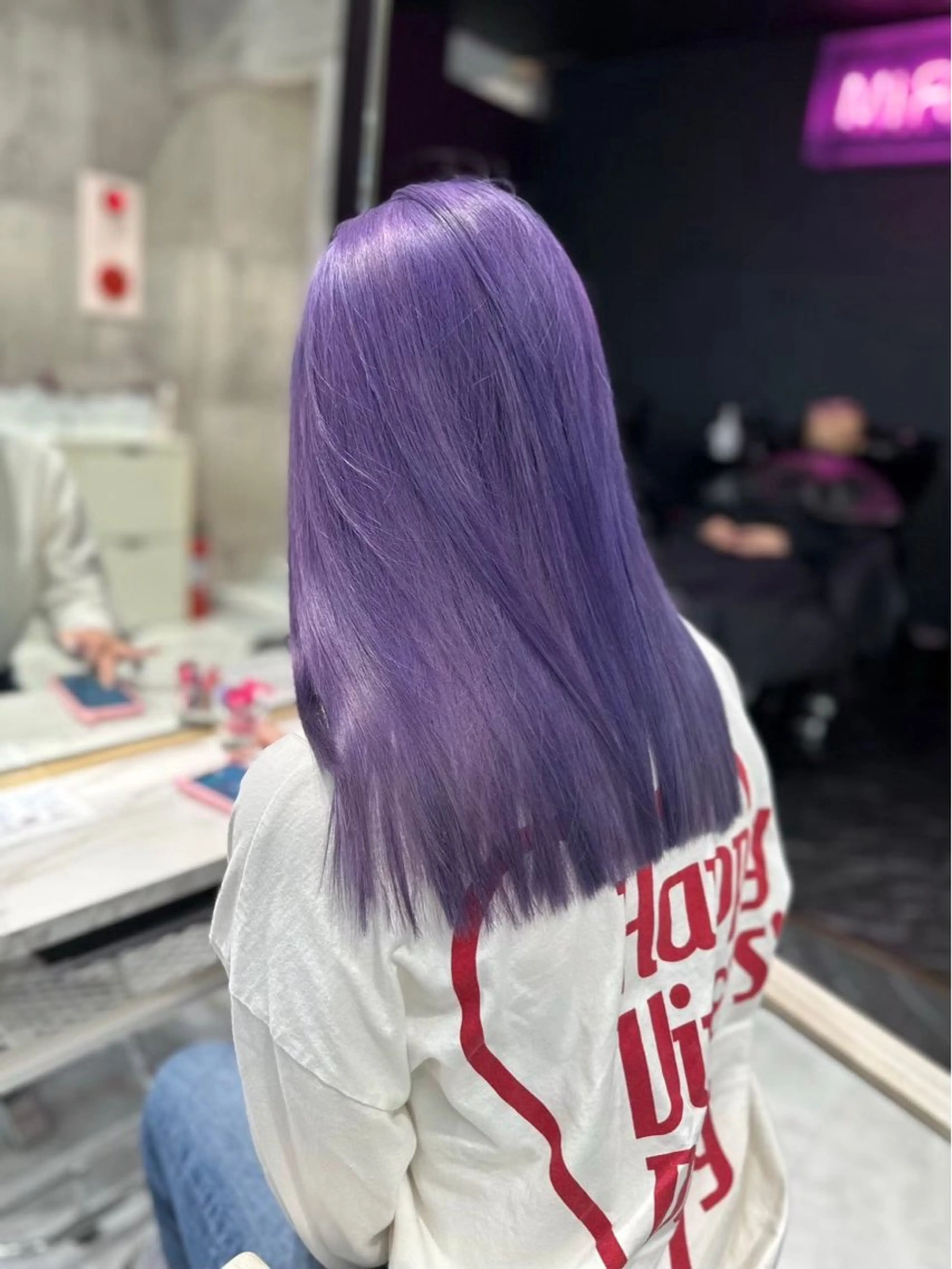 ロング カラー メンズウルフ🐺♡ ピンク♡ヘアメ🎀のヘアスタイル