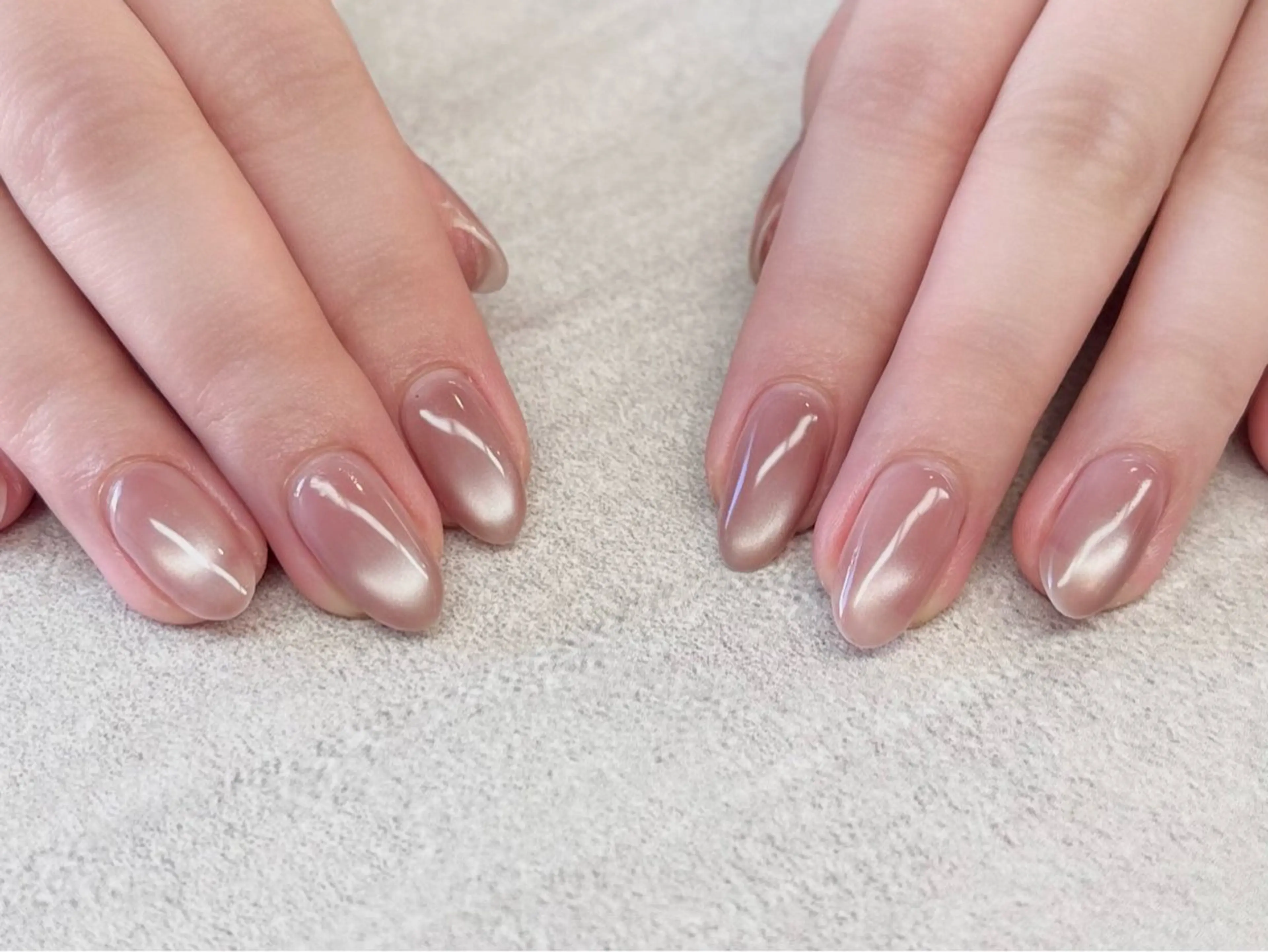 ネイル マグネットネイル ピンク ピンクベージュ ハンドネイル LORAN  Lim EYE&NAIL【ローランリム】所属・LORAN Lim 紫月のネイルデザイン