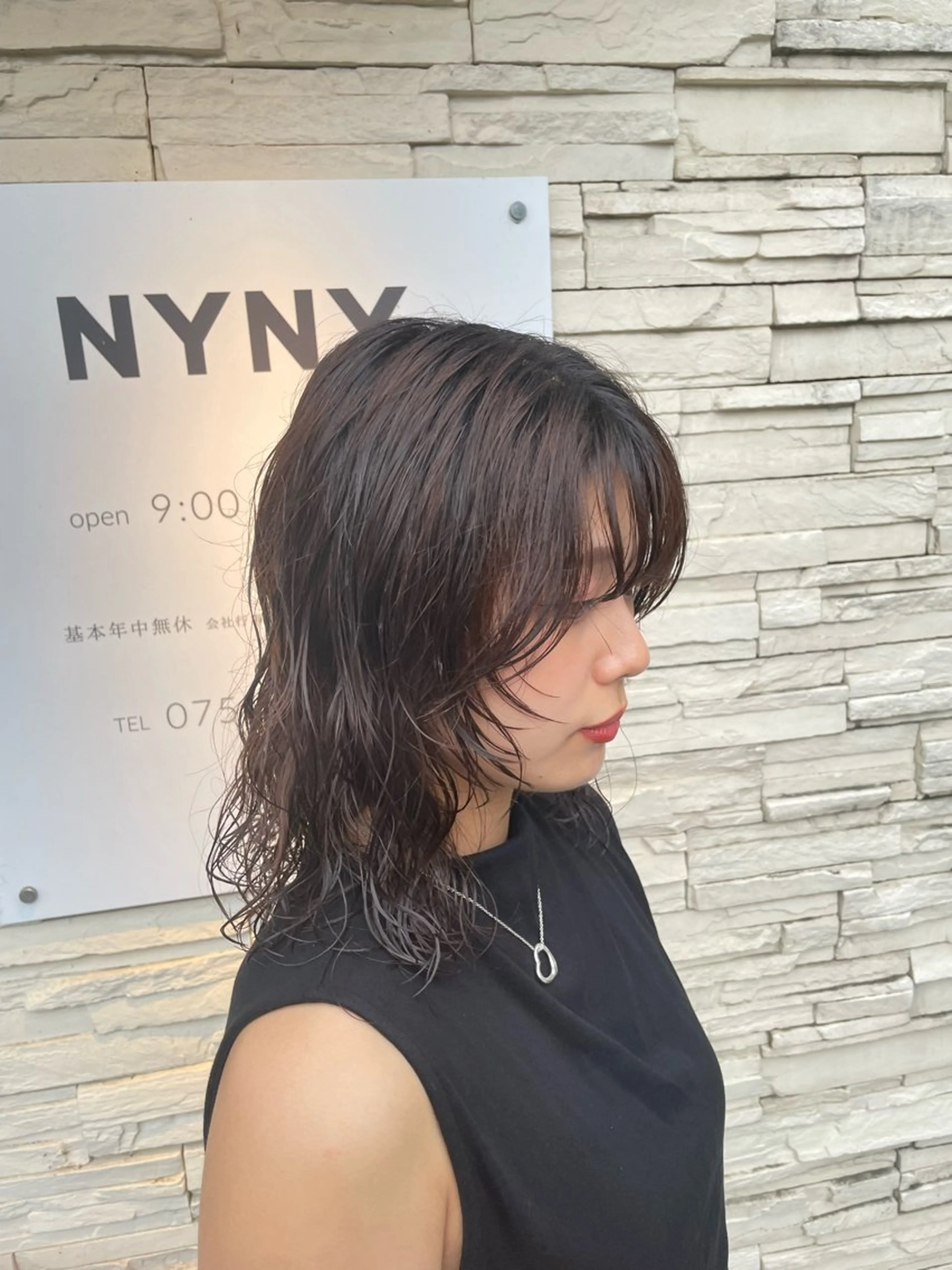 ミディアム パーマ ミディアムパーマ 顔周りカット レイヤーカット カット パーマ 北川 玲聖のヘアスタイル