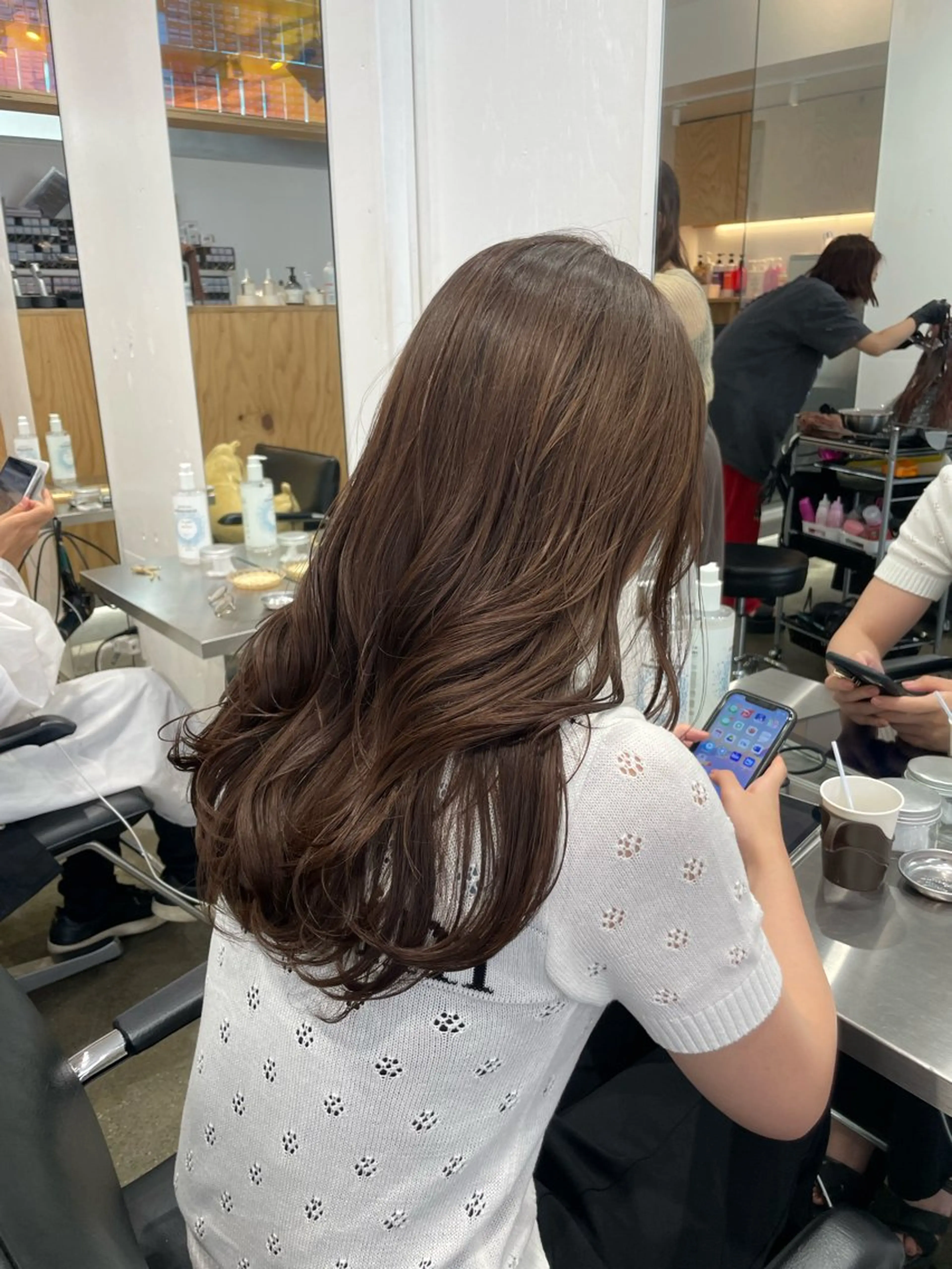 ロング カラー アディクシーカラー ブラウンカラー ココアブラウン ココアグレージュ グレージュ カット ヘアカラー トリートメント 🪞♡韓国風スタイル MISATO🪞♡のヘアスタイル