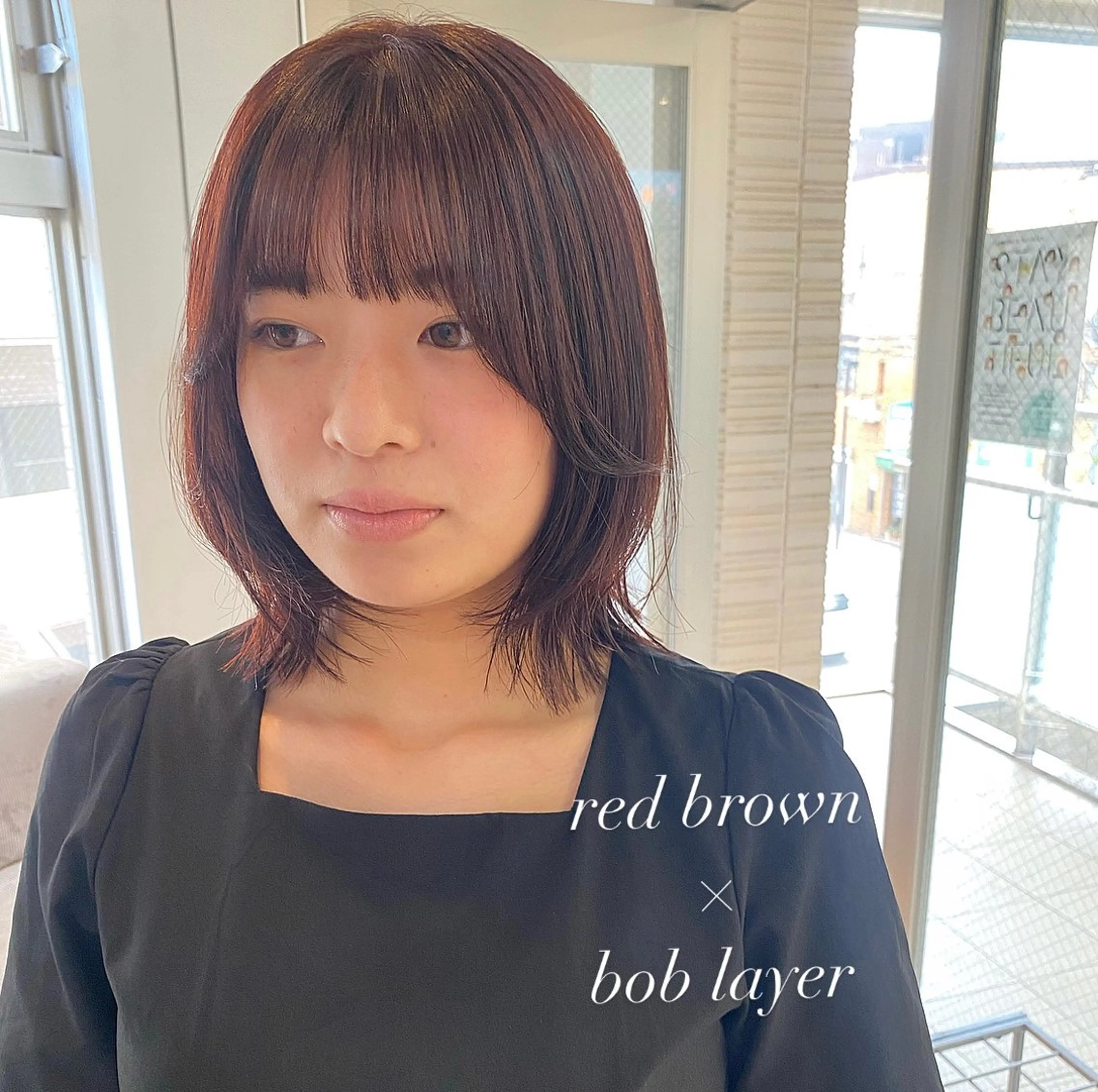 ミディアム カラー レッドカラー 【MARCIE】 miyabiのヘアスタイル