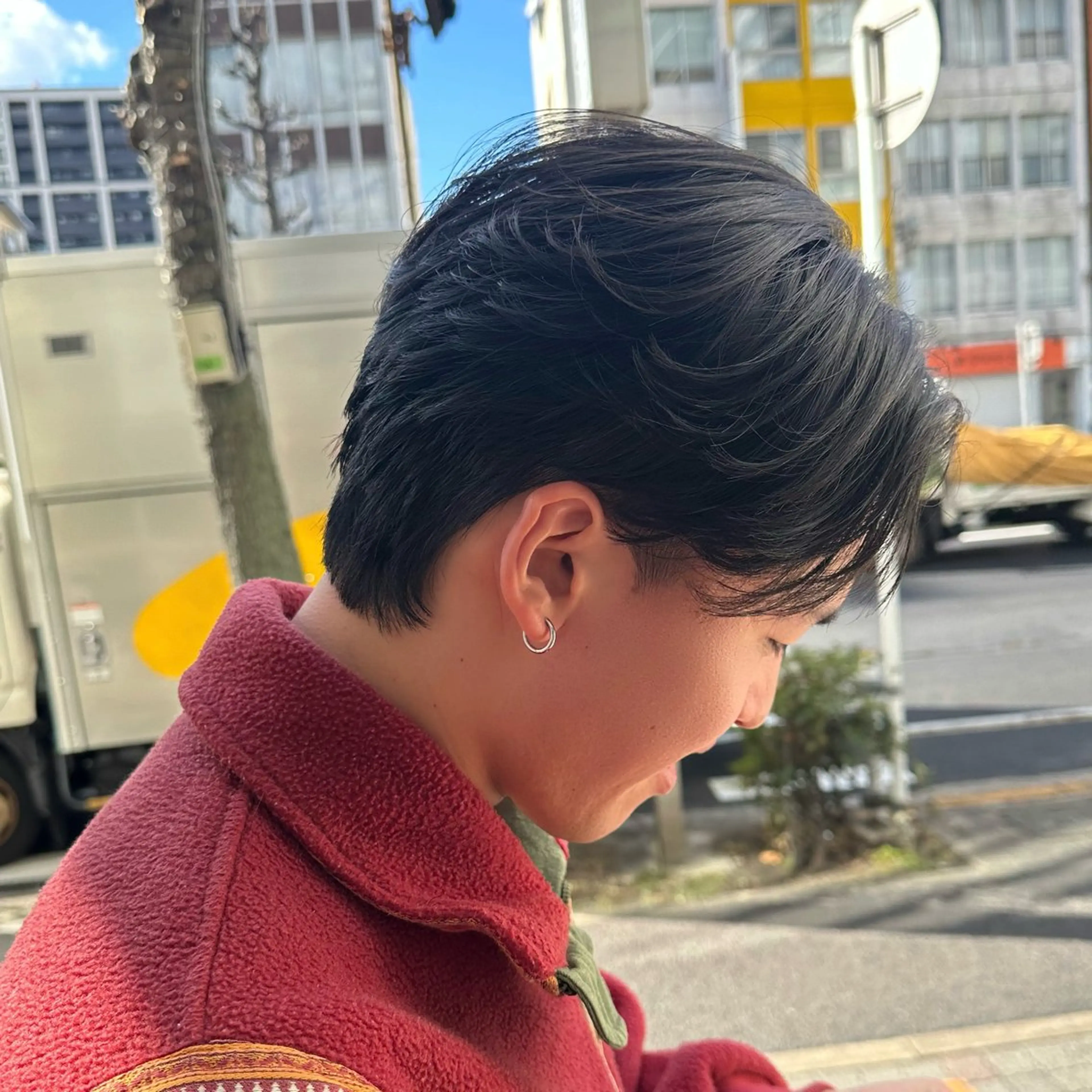 メンズ センターパート フェザーパーマ マッシュ メンズパーマ カット ✨艶ブリーチカラー✨ 酸性ストレート光太郎のヘアスタイル