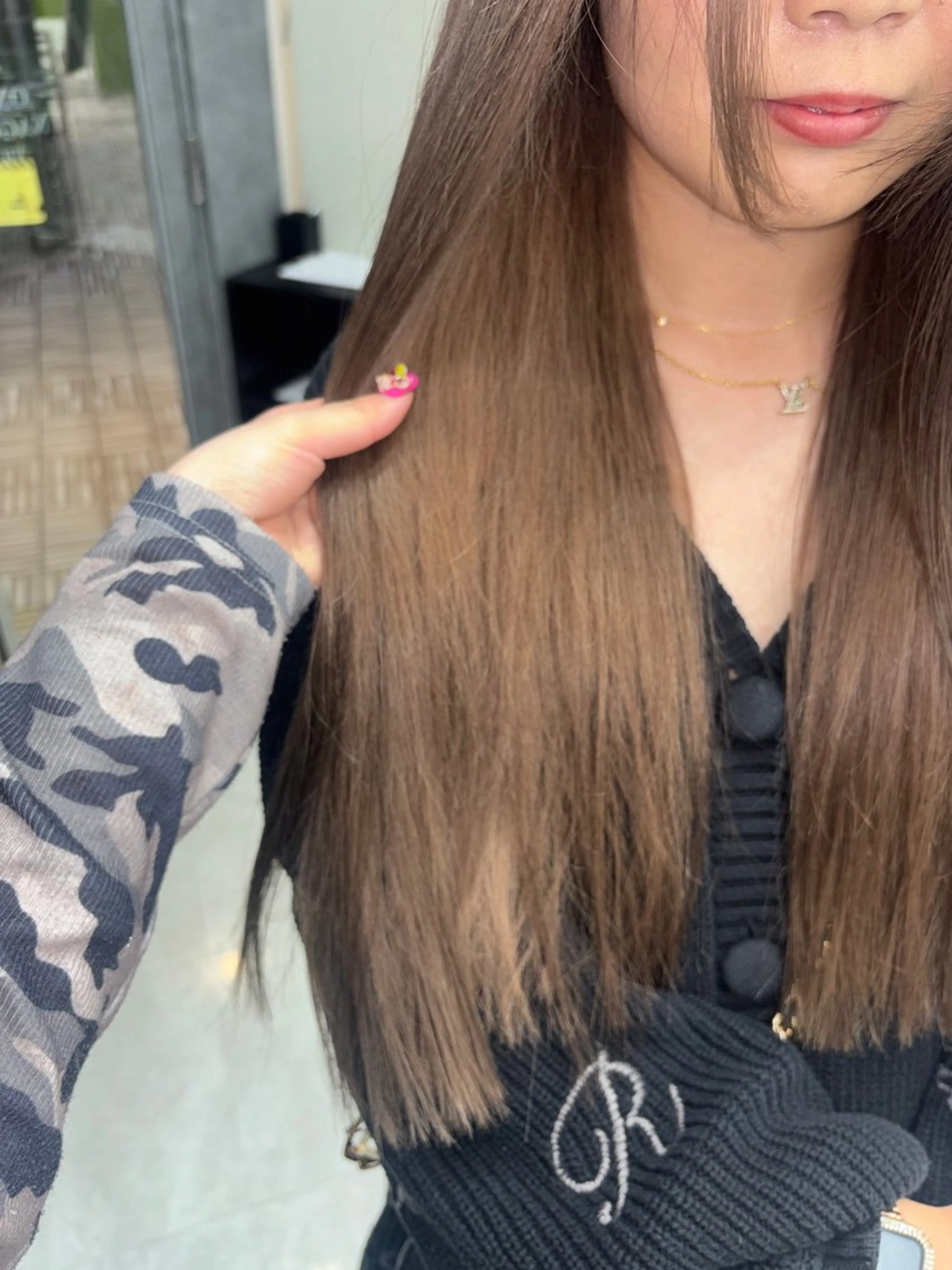 ロング カラー ヘアアレンジ カット ヘアカラー トリートメント ミルクティー/ピンク カラー/ みう🎀のヘアスタイル