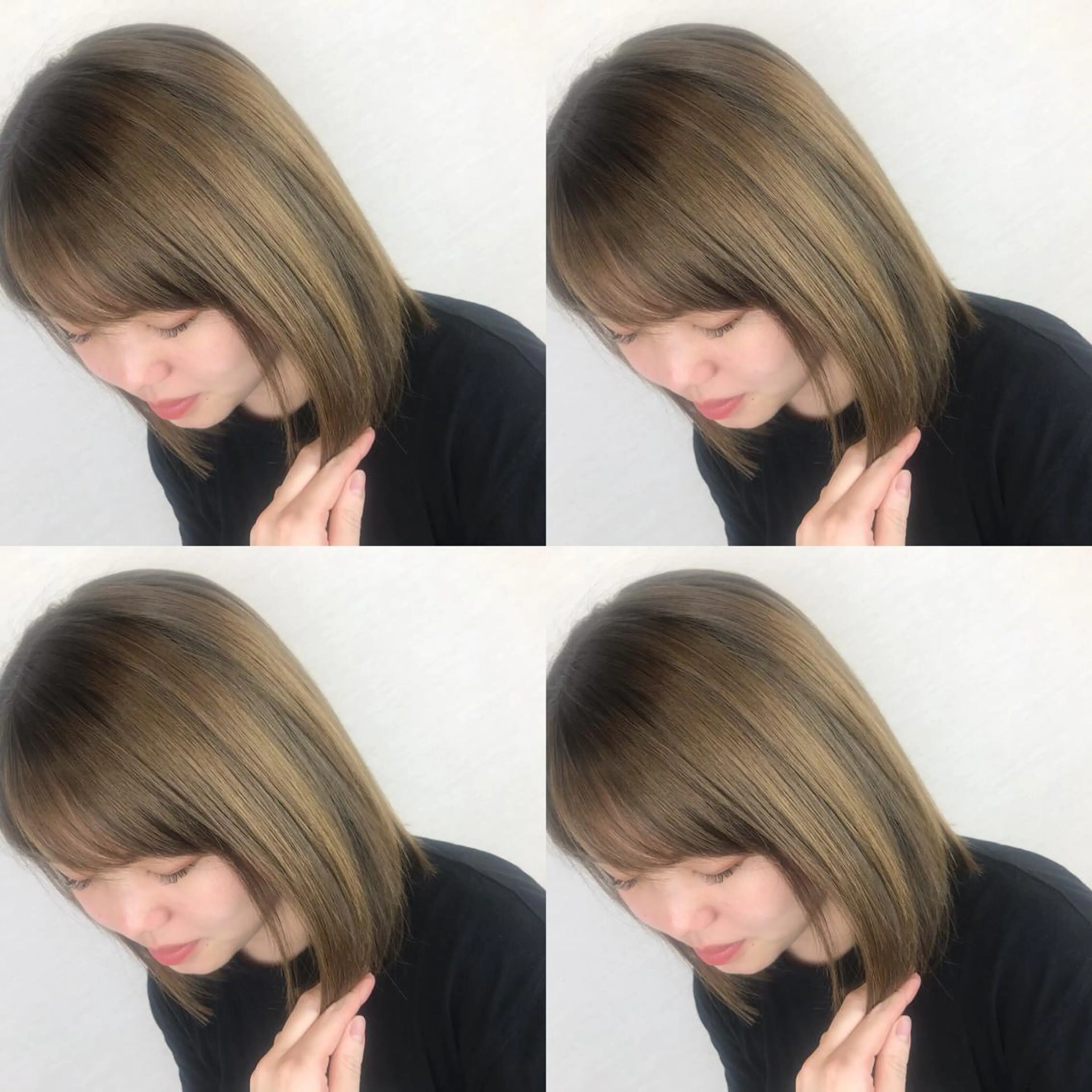 ミディアム カラー ベージュカラー 透明感カラー 韓国レイヤーカット/ ダブルカラーのヘアスタイル