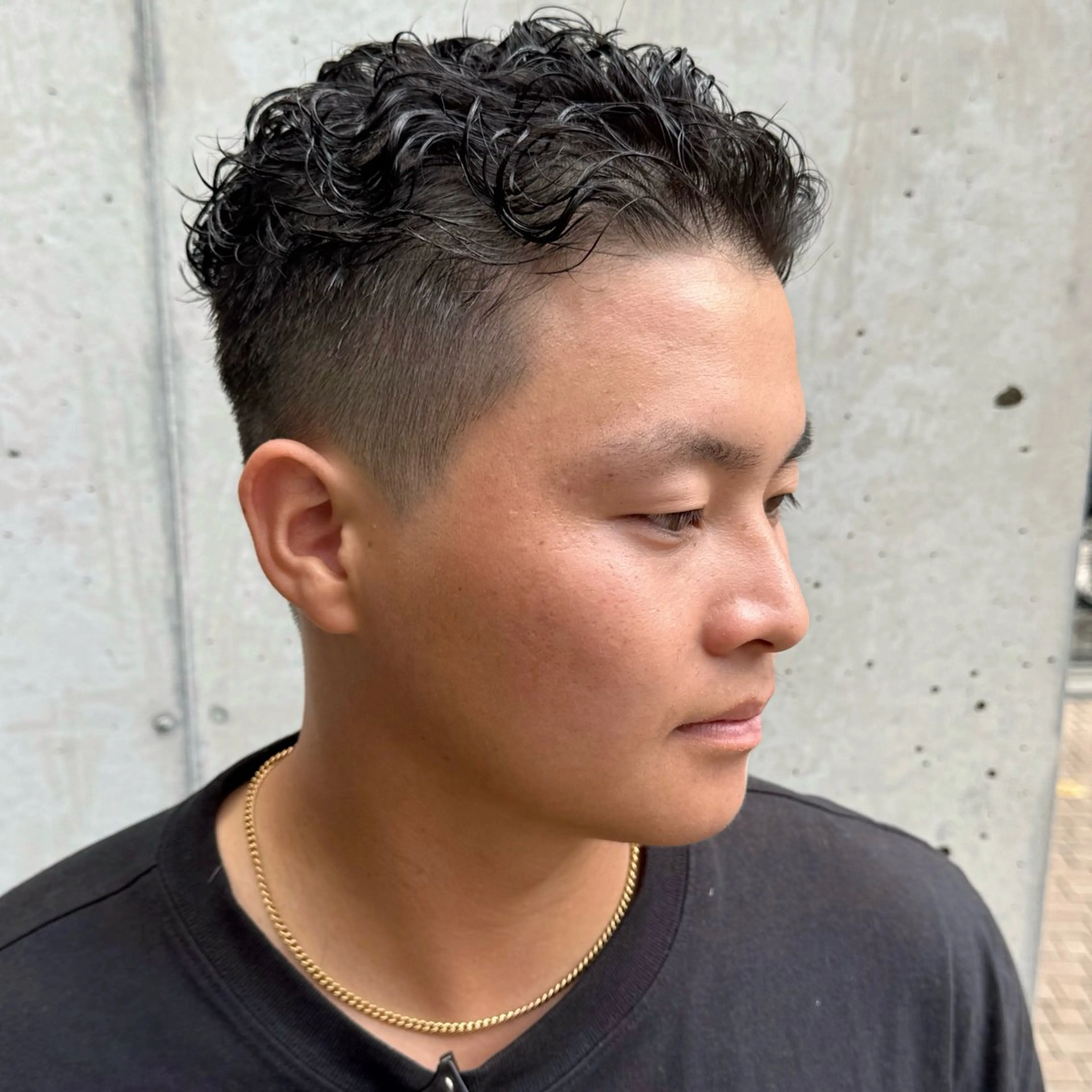 ショート パーマ メンズ オールバック パーマ Lond GULLMAN所属・高橋大和/ メンズ特化美容師のヘアスタイル