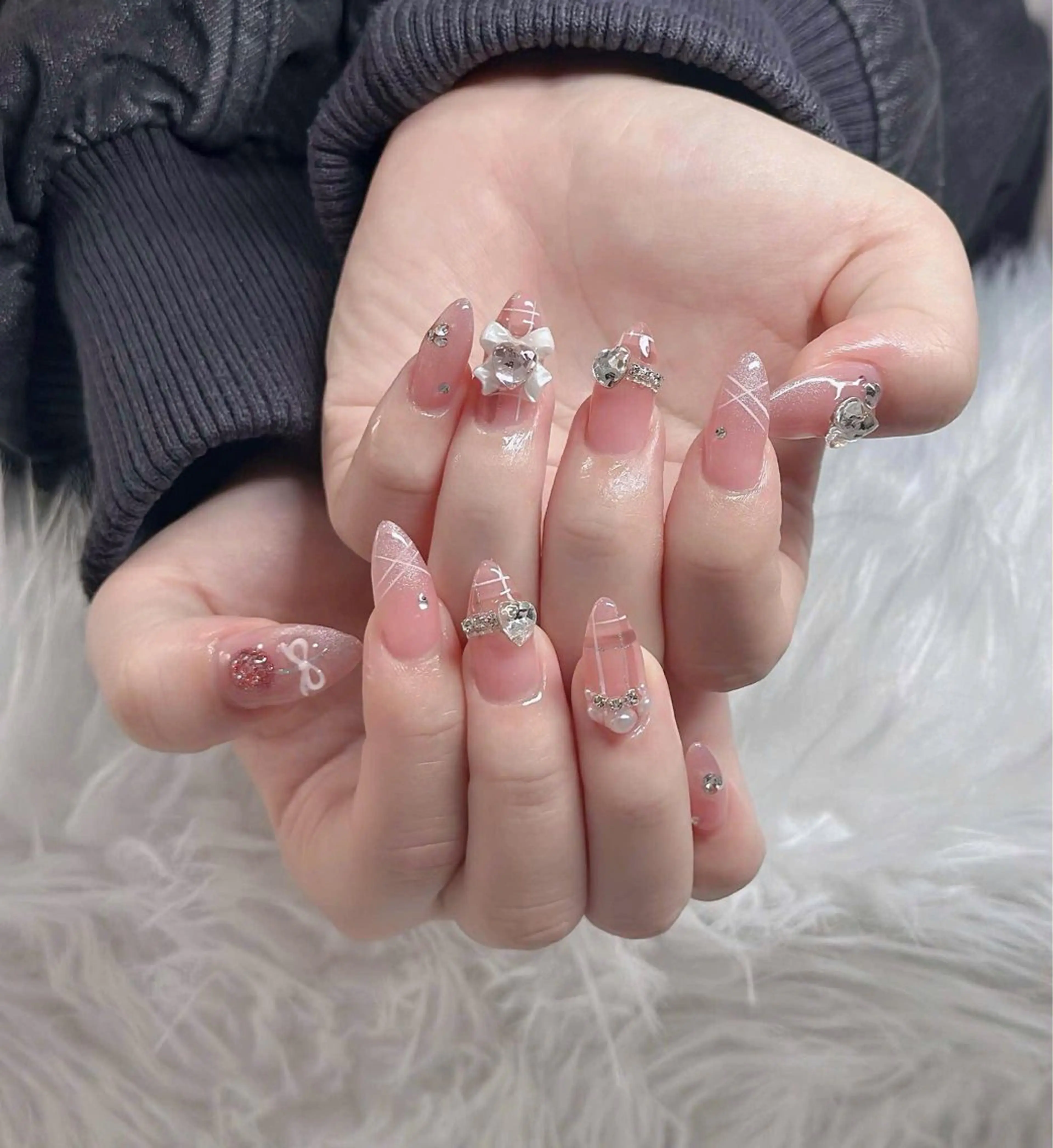 ネイル フレンチネイル ジェルネイル ハロウィン 韓国ネイル マグネットネイル ハンドネイル Hbaby nailのネイルデザイン